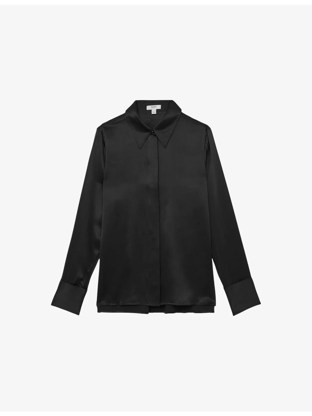 Ameira Concealed-Placket Long-Sleeve Silk Shirt - 1