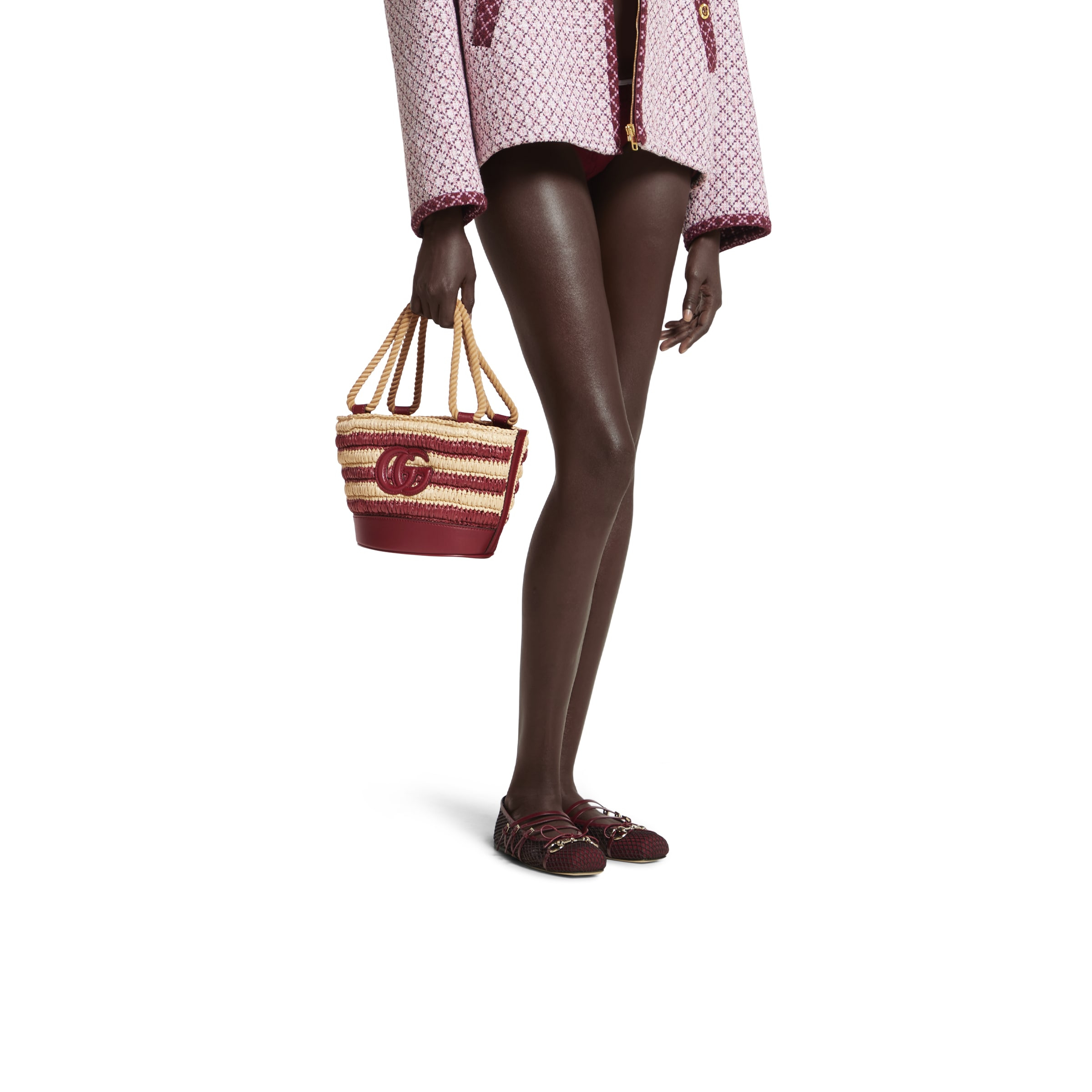 Woven mini bucket bag - 3
