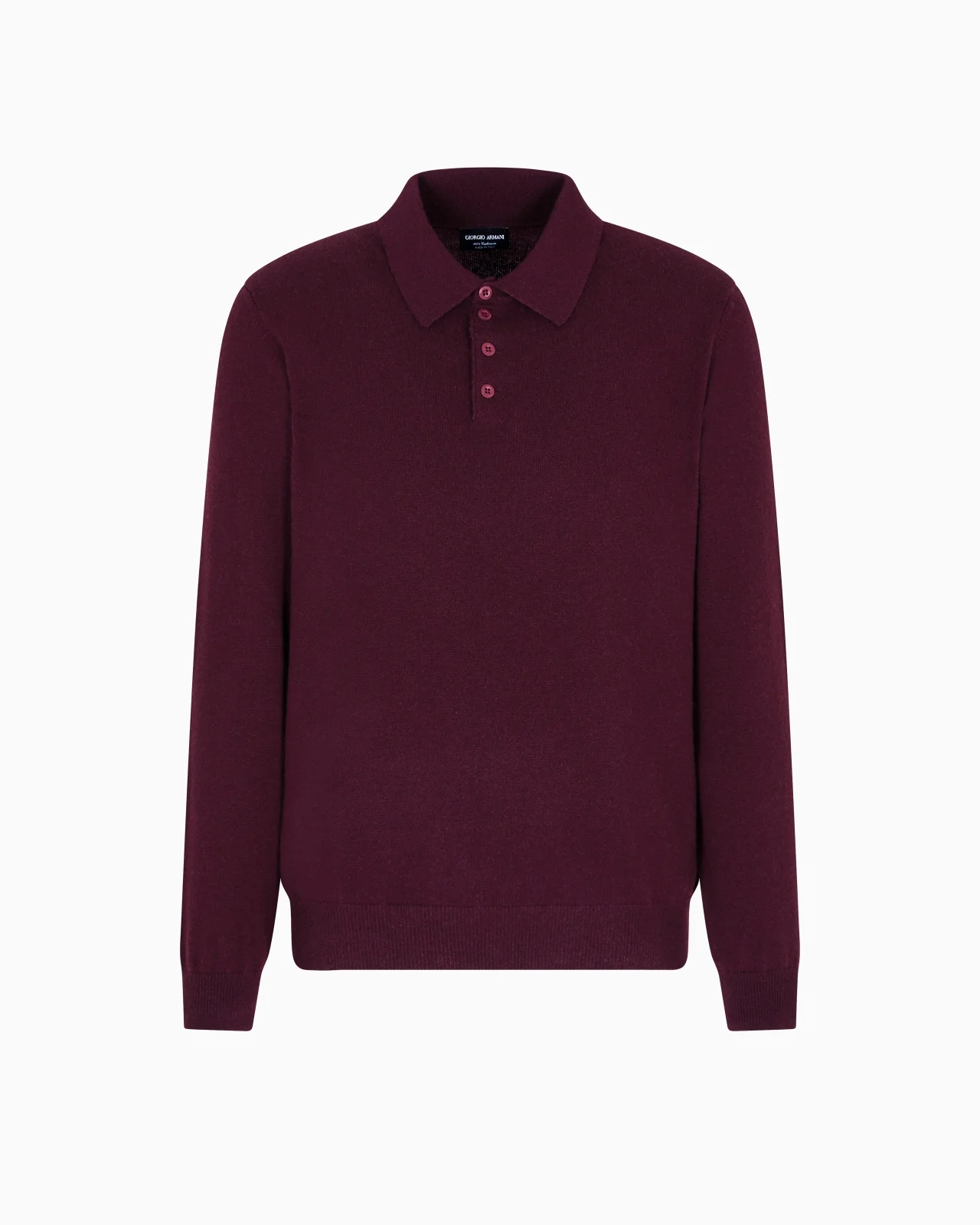 LONG-SLEEVED CASHMERE POLO SHIRT - 1