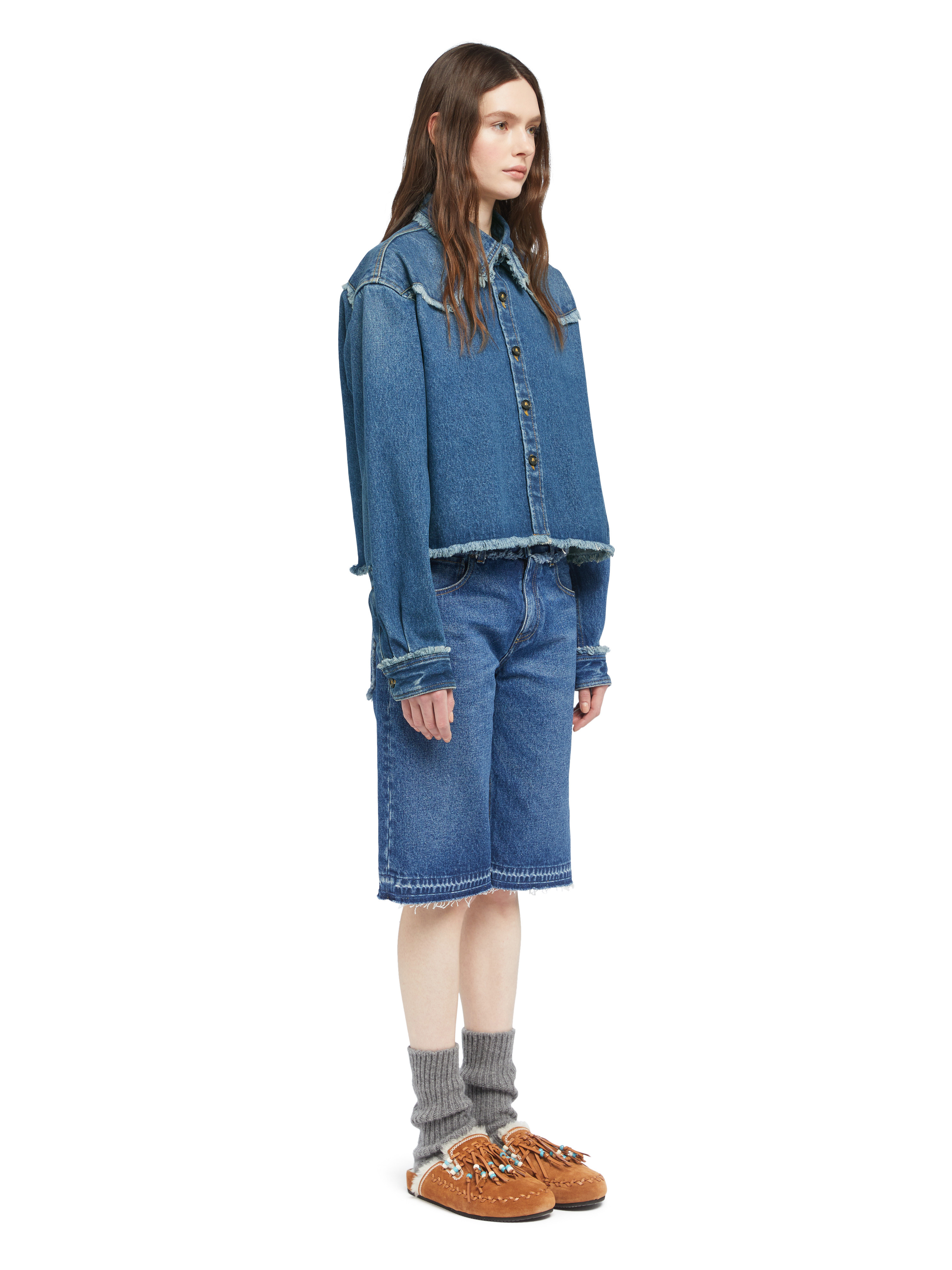 Pacific Roads Cropped Denim Shirt - 5