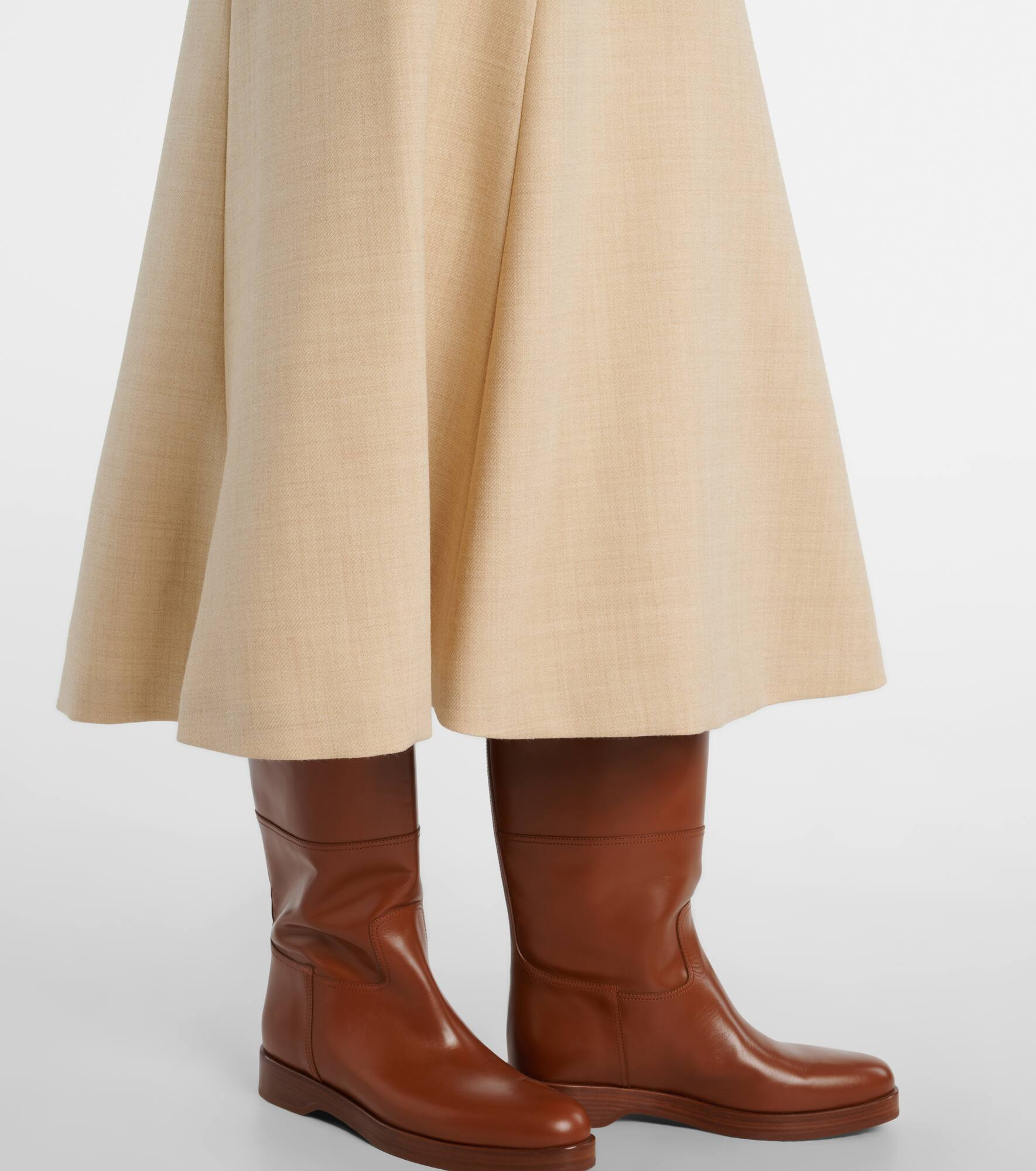 Virgin wool midi skirt - 5