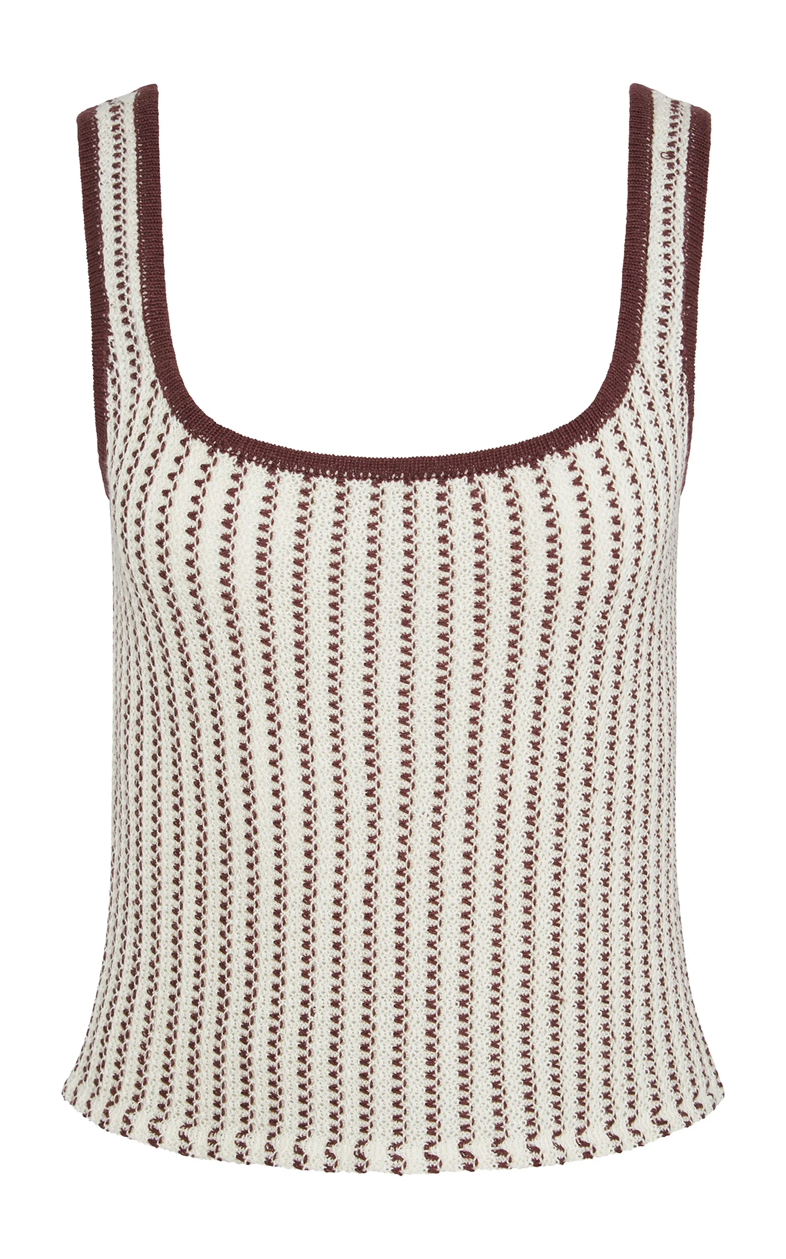Crochet Knit Square Neck Tank - 1