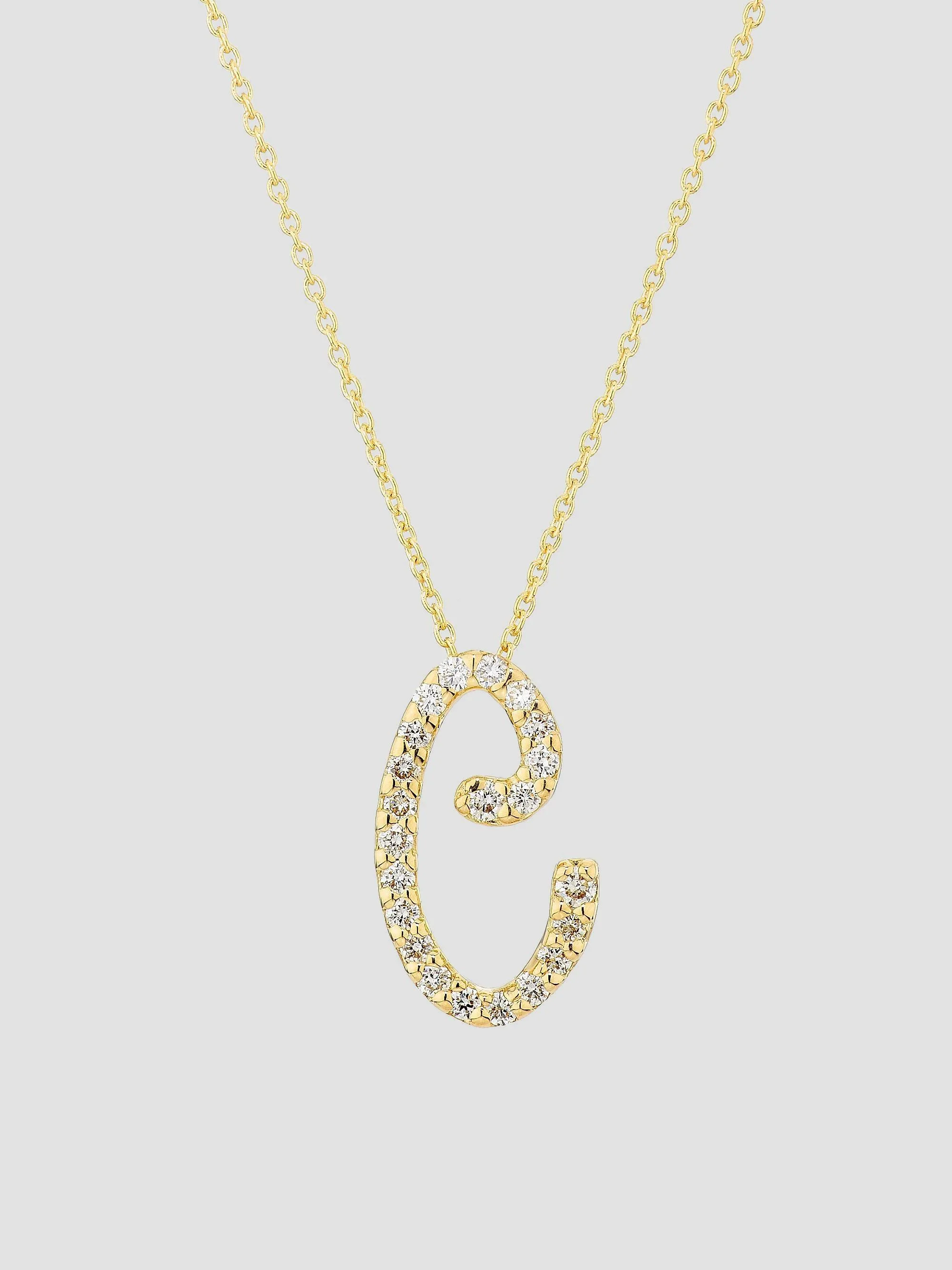 Women's Tiny Treasures Script Initial 18K Yellow Gold, Ruby & 0.24-0.34 TCW Diamond Pendant Necklace - 1
