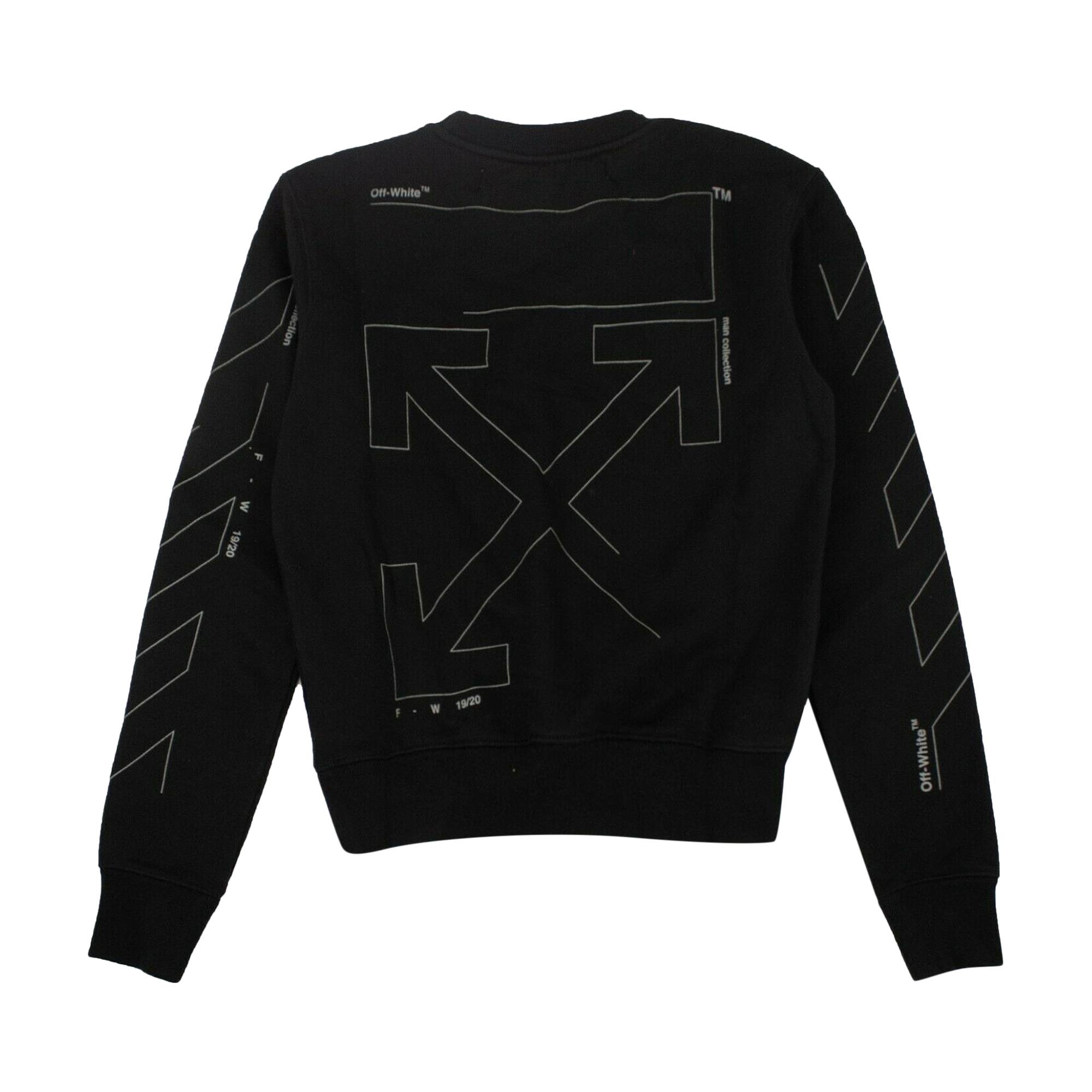 Off-White Diag Unfinished Slim Crewneck 'Black / Silver' - 2