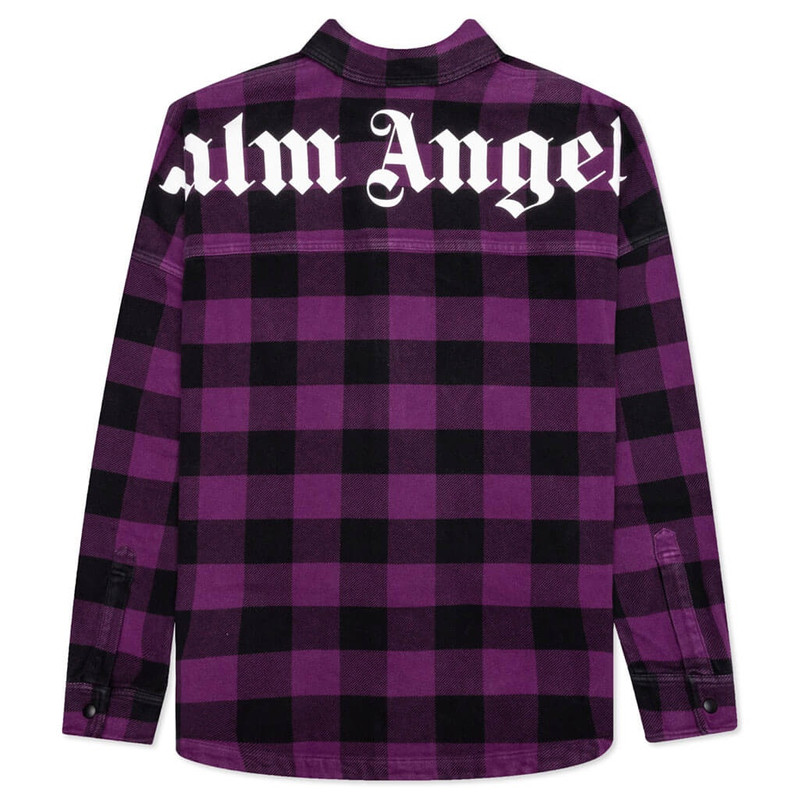 Palm Angels CLASSIC LOGO OVERSHIRT - PURPLE/WHITE outlook