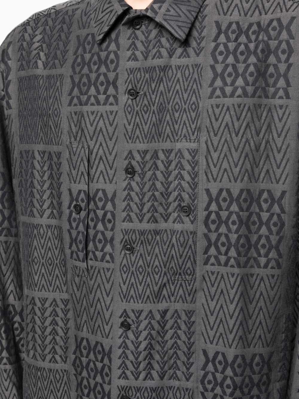 geometric-print cotton shirt - 5