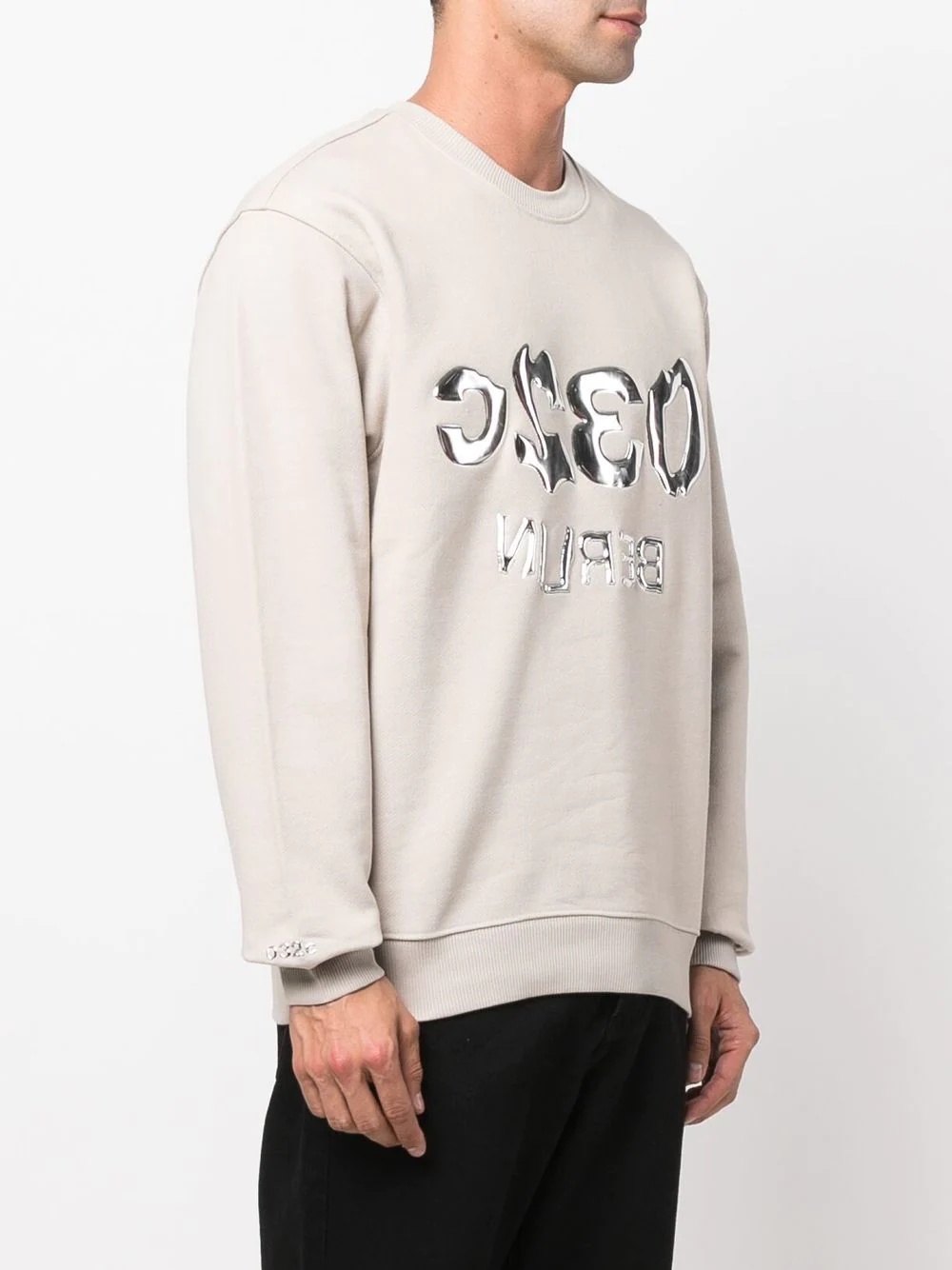 logo-print crew neck sweatshirt - 4