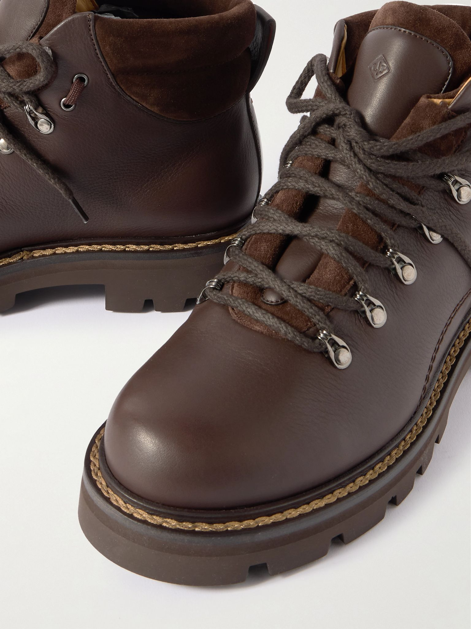Beinn Walk Shearling-Lined Leather and Padded Suede Boots Brown - 6