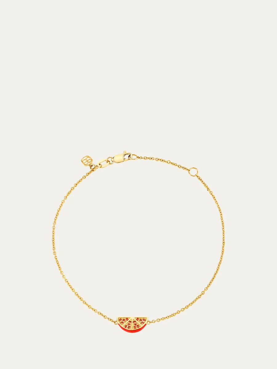 14K Sapphire Orange Slice Fixed Bracelet - 1