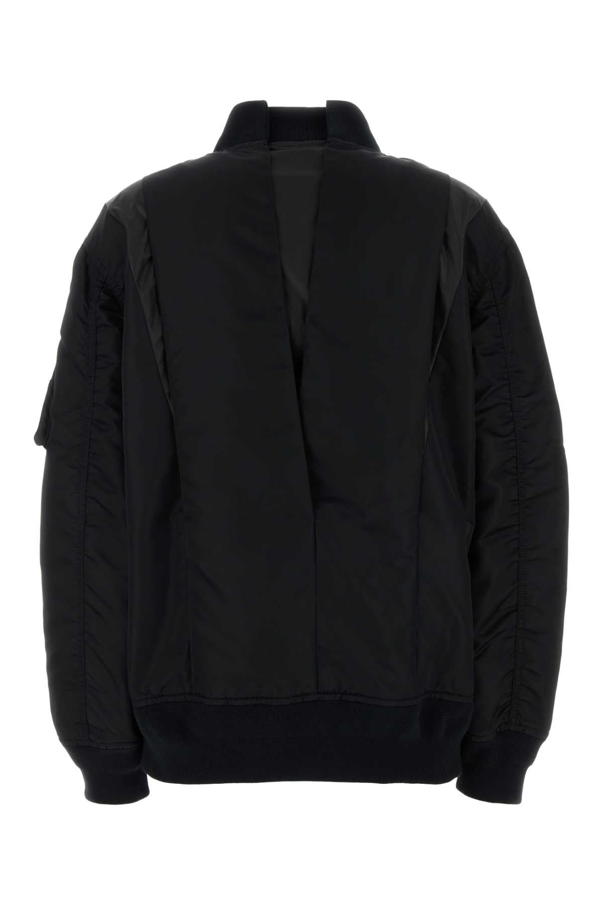 Sacai Women Black Nylon Bomber Jacket - 2
