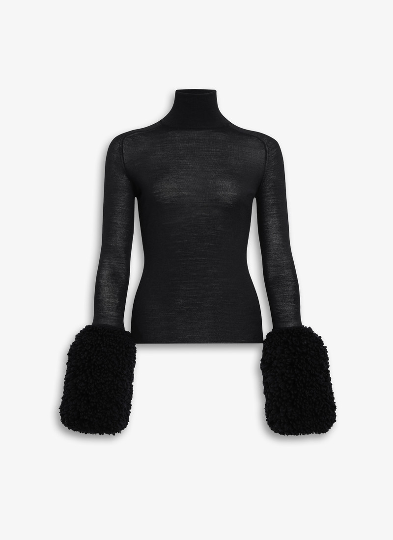 BUBBLE CUFF KNIT TOP - 1