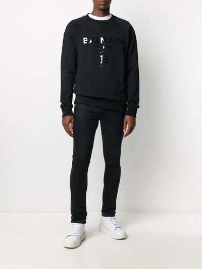 Balmain logo print sweatshirt outlook