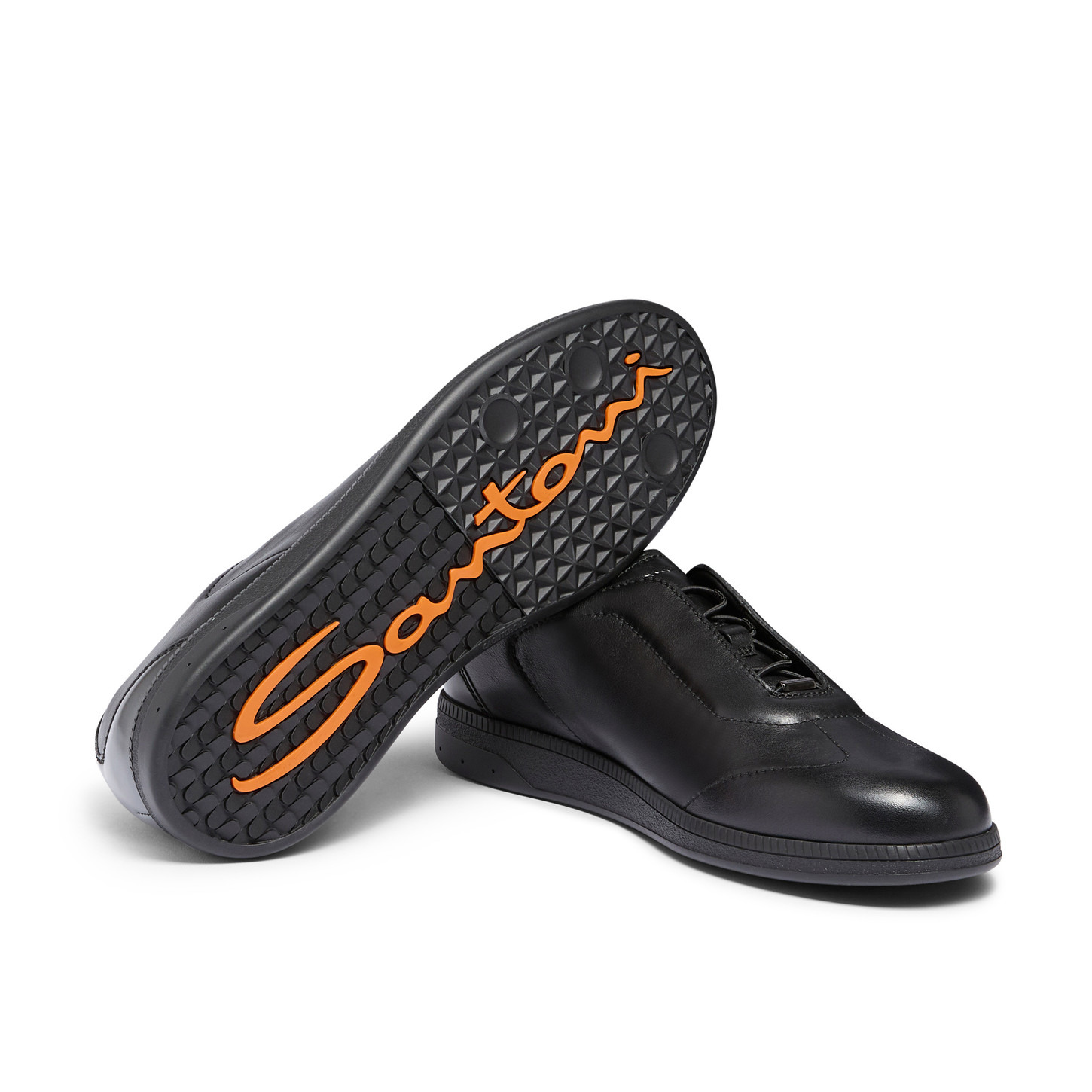 Men's black leather sneaker - 4
