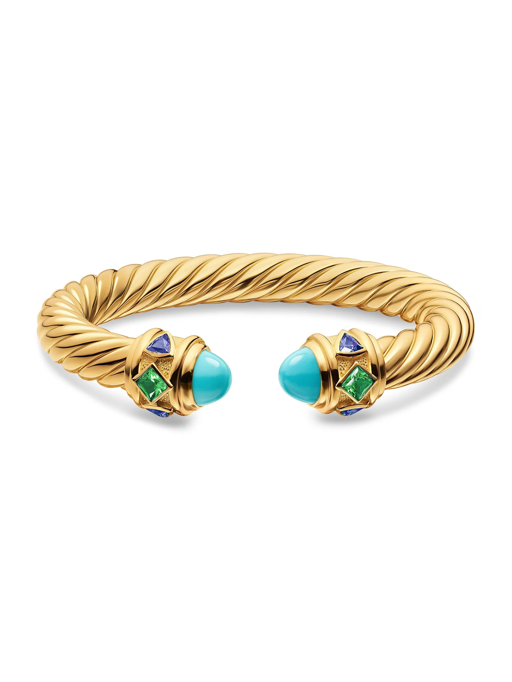 Women's Renaissance Cablespira Bracelet in 18K Yellow Gold - Turquoise - 1