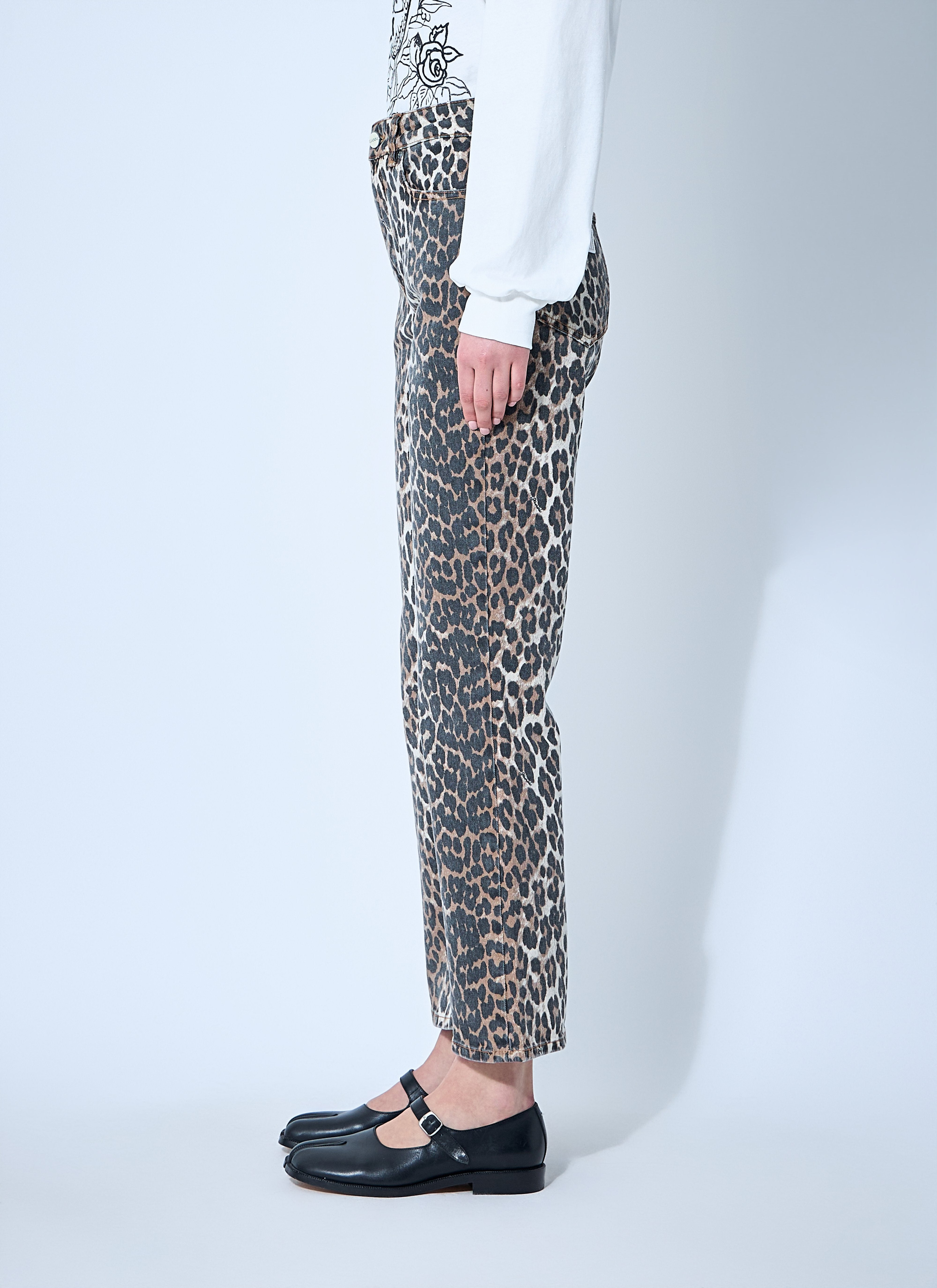 Ganni Women Betzy Leopard Print Jeans - 3