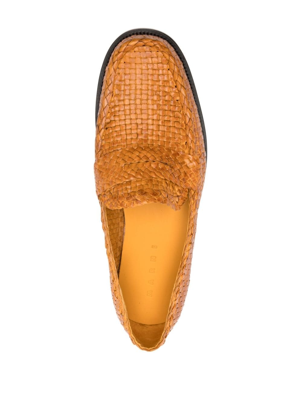interwoven leather loafers - 4