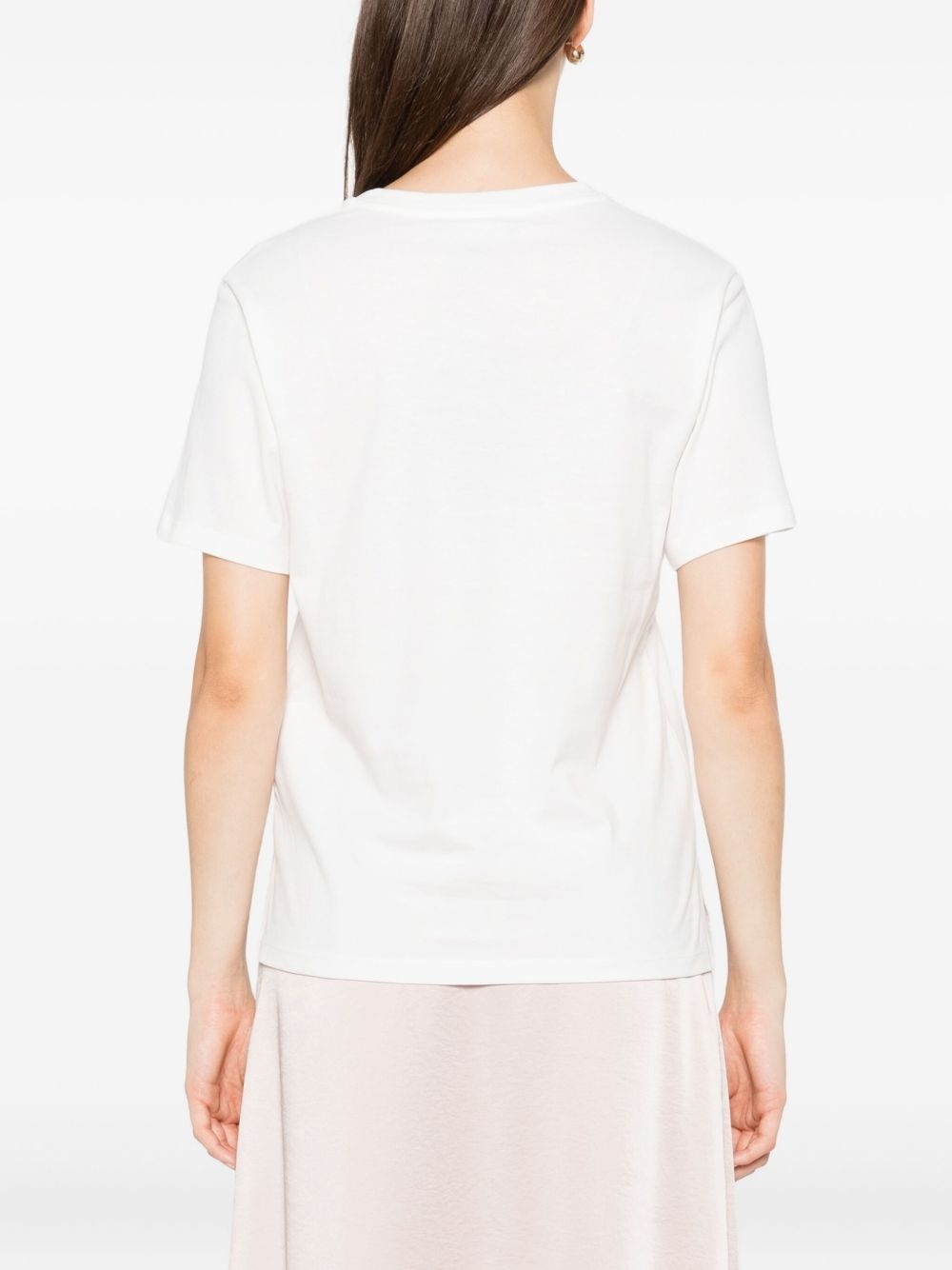 logo-embroidered cotton T-shirt - 4
