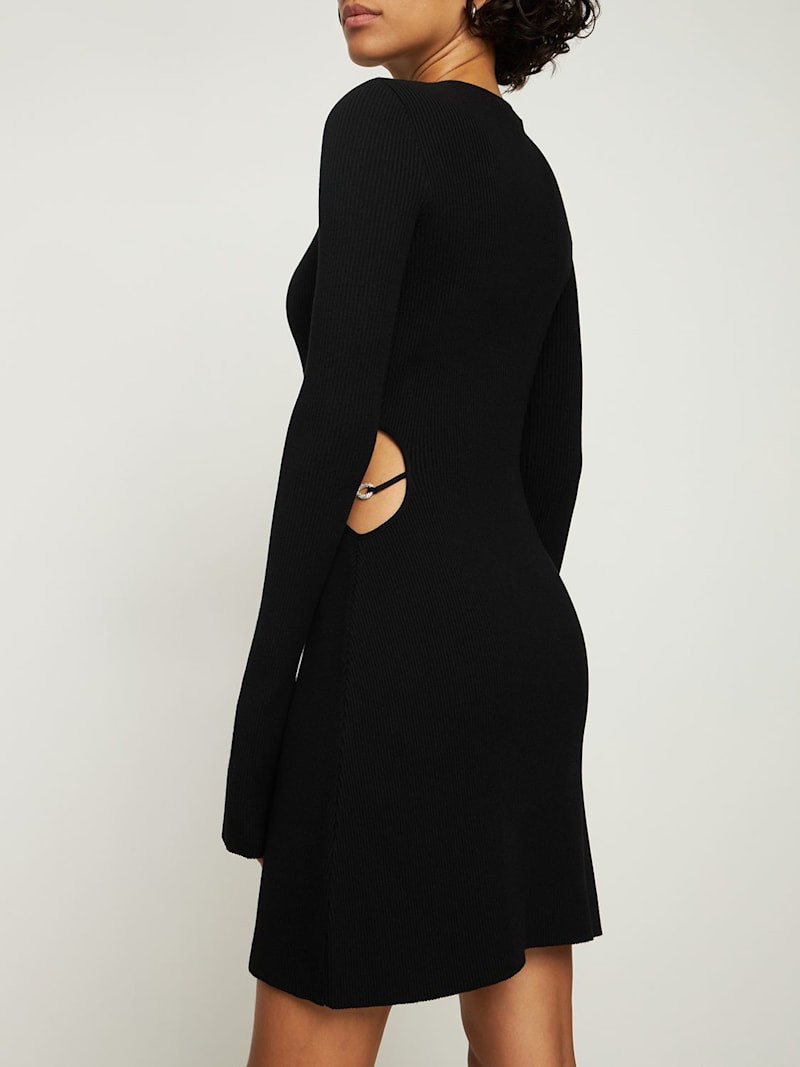 MACH & MACH Stretch ribbed knit viscose mini dress outlook