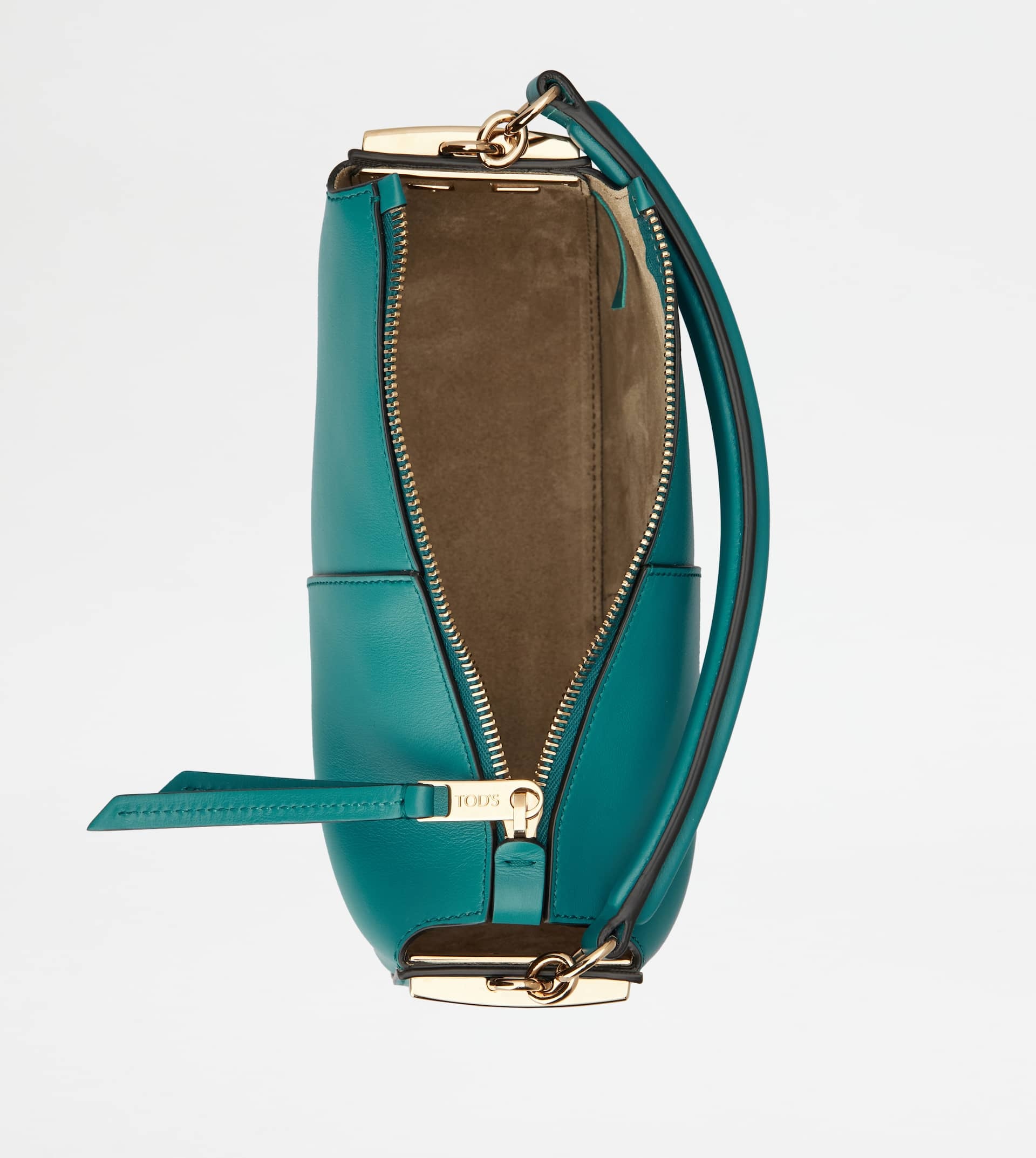 TOD'S T CASE HOBO BAG IN LEATHER MINI - GREEN - 5