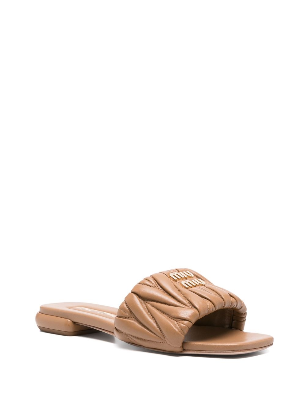 Miu Miu Women Matelassé Leather Flat Sandals - 4