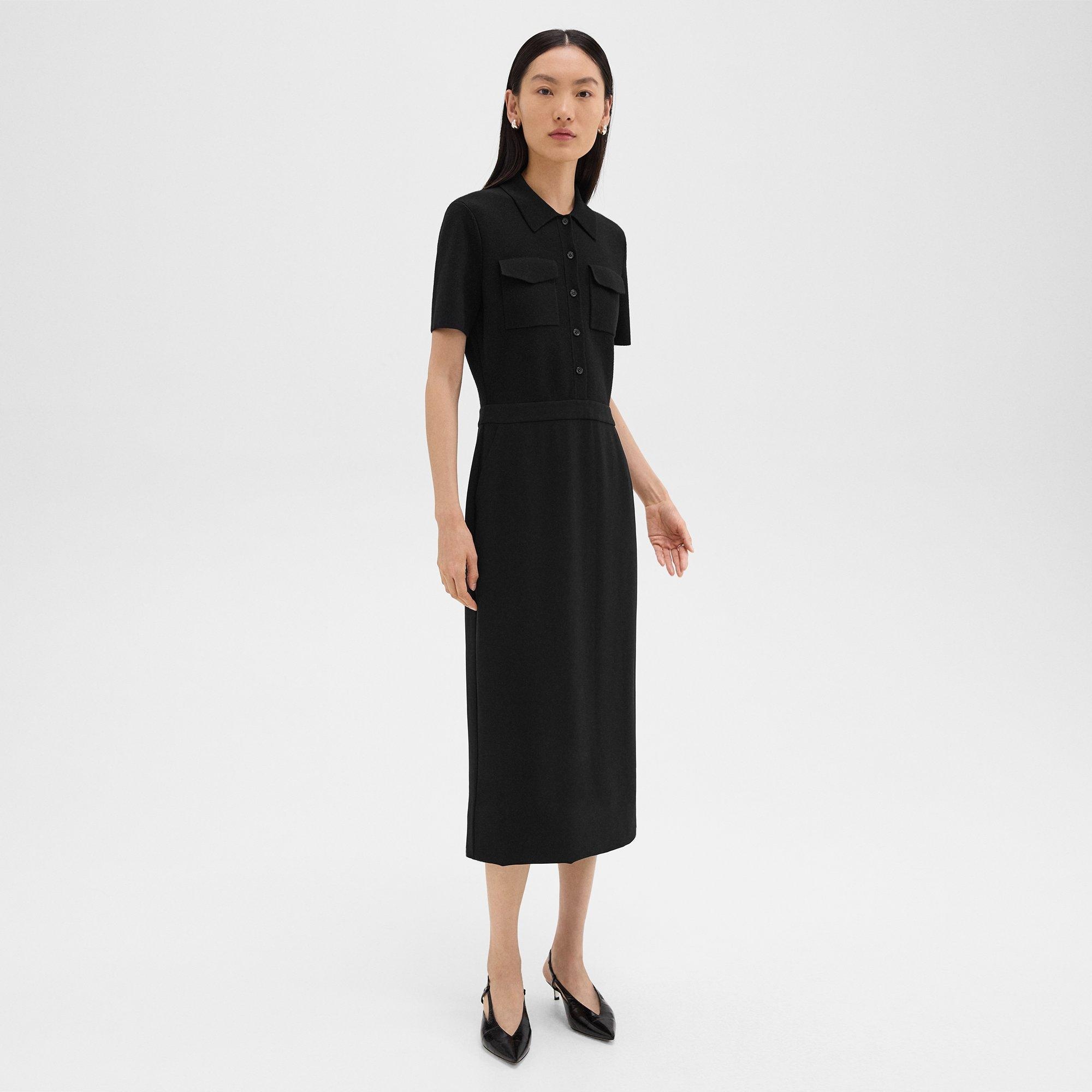 Military Midi Dress in Admiral Crepe - 2
