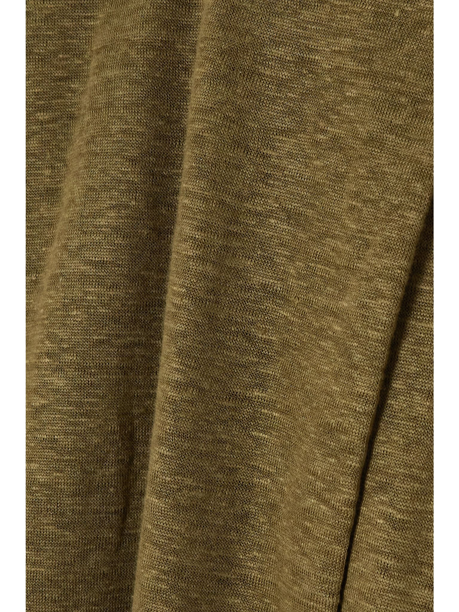 Linen tapered pants Dark green - 4
