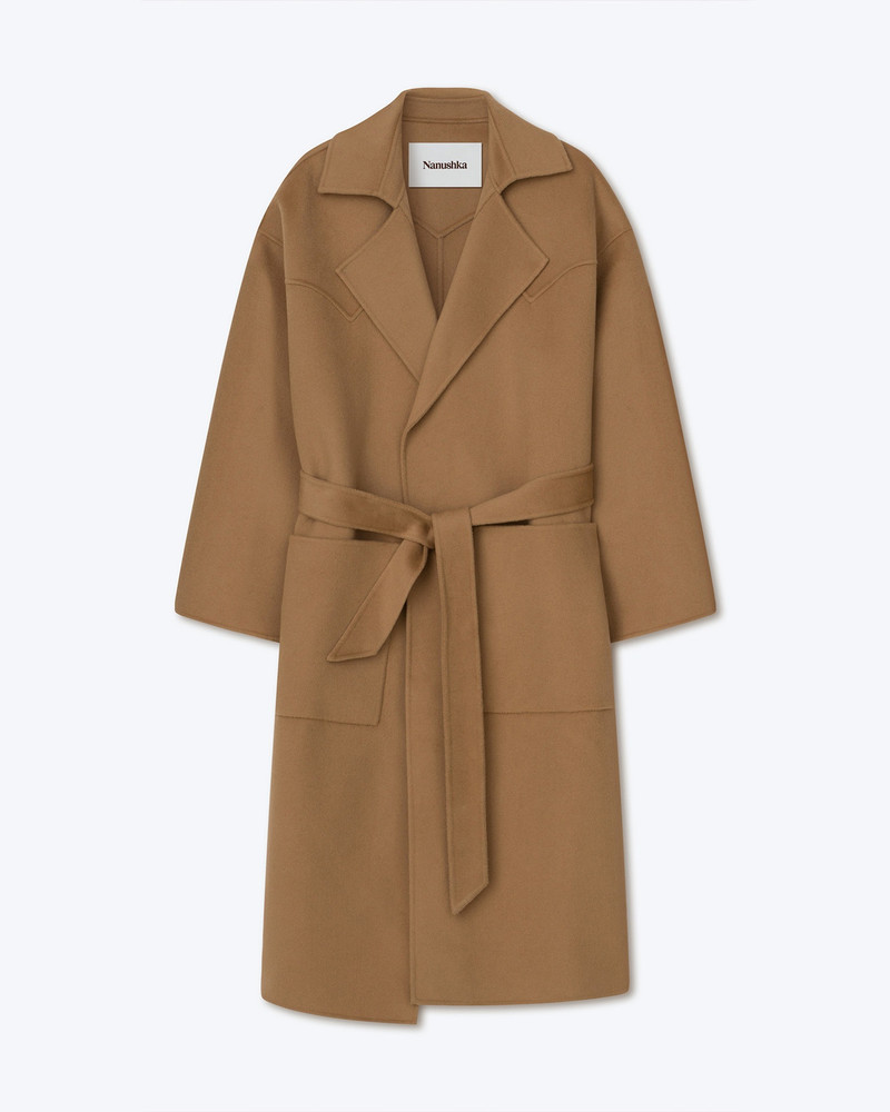 Wool Silk Blend Robe Coat - 1