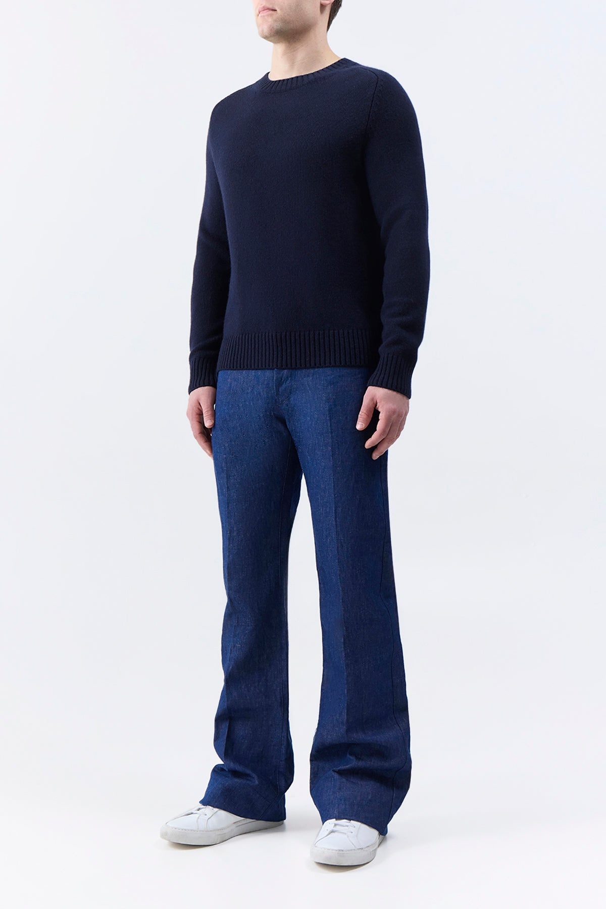 Francesco Knit Sweater in Dark Navy Cashmere - 3