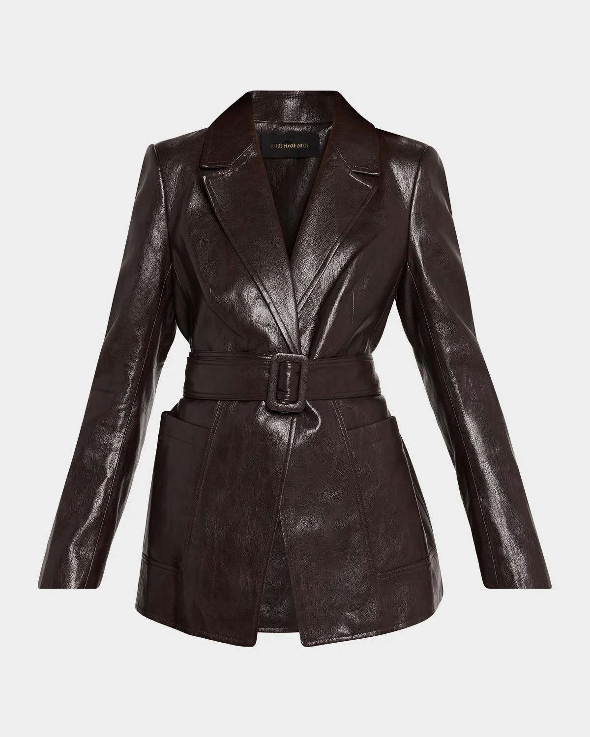 Colleen Faux-Leather Belted Blazer - 1