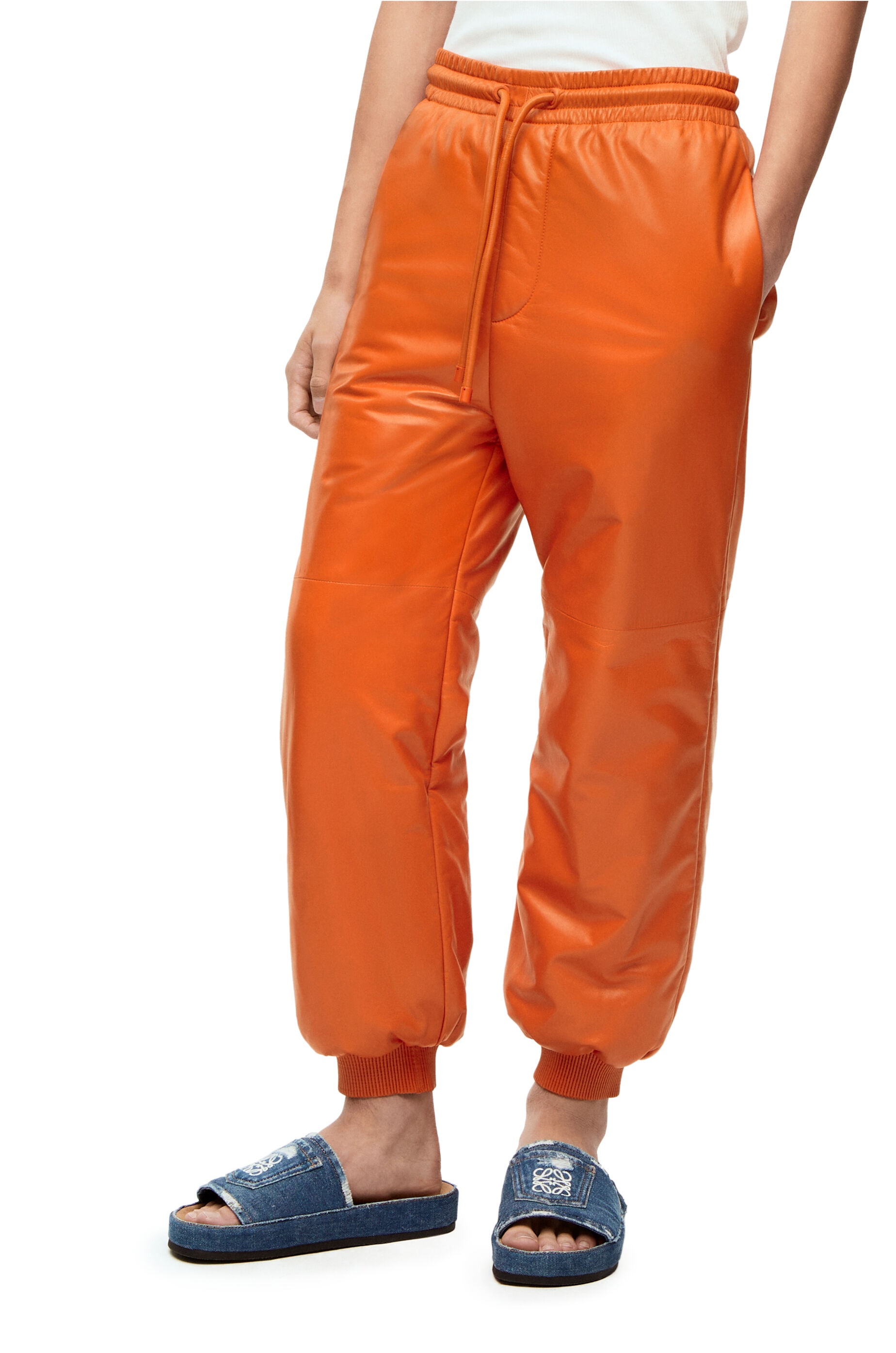 Puffer jogging trousers in nappa - 3