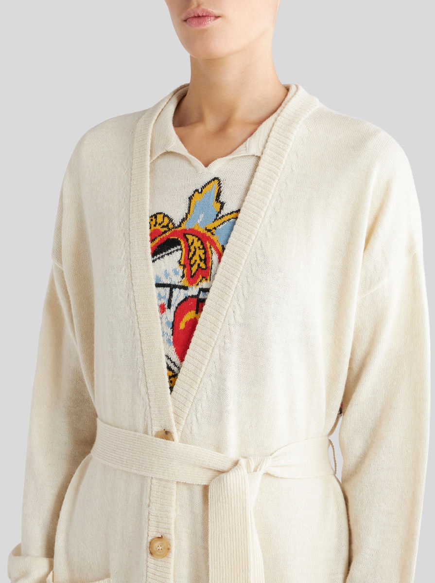 LONG CARDIGAN WITH INTARSIA - 3