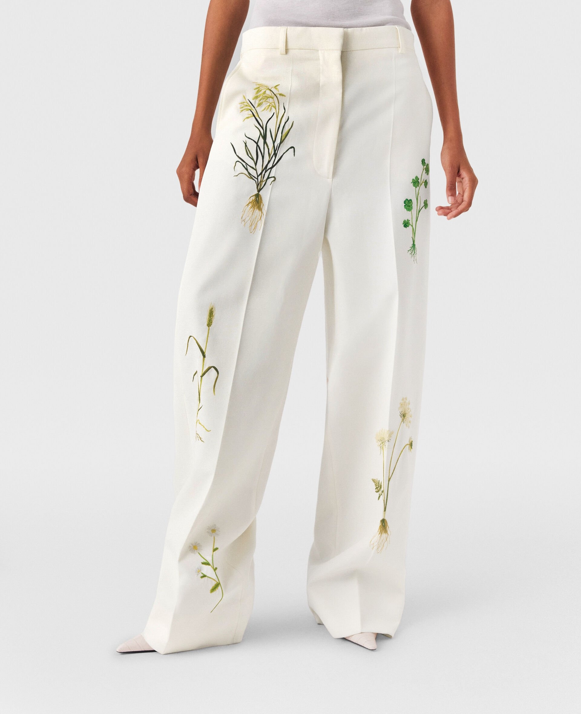 Low-Rise Floral Straight-Leg Pants - 6