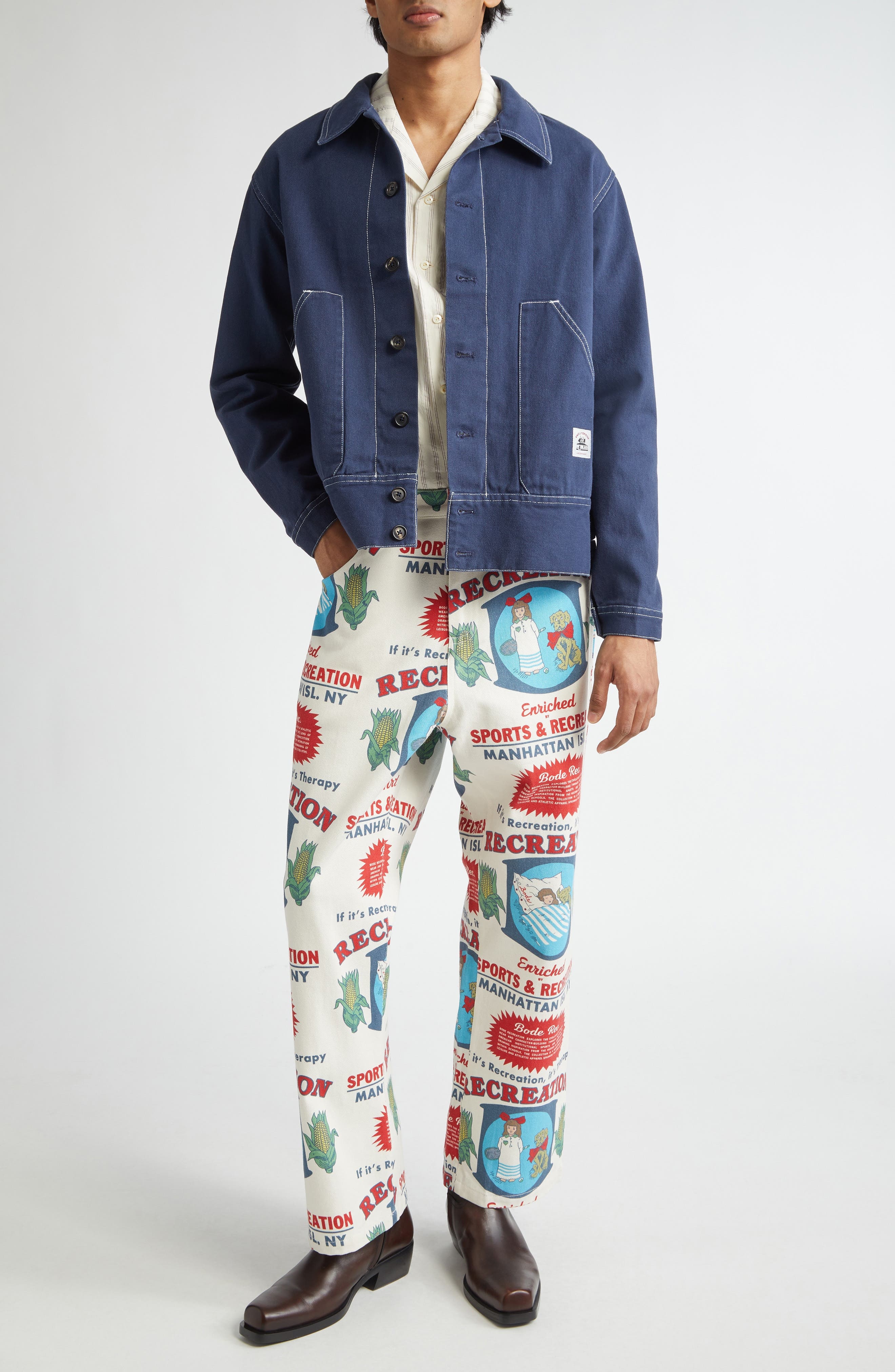 Bode Enrichment Knolly Brook Trousers in White Multi at Nordstrom - 2
