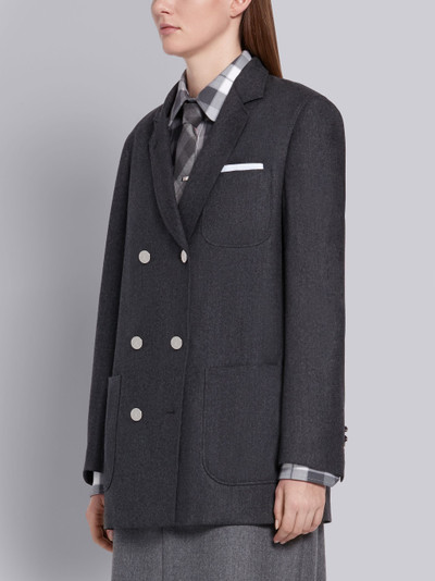 Thom Browne Dark Grey Super 120s Wool Flannel Sack Jacket outlook