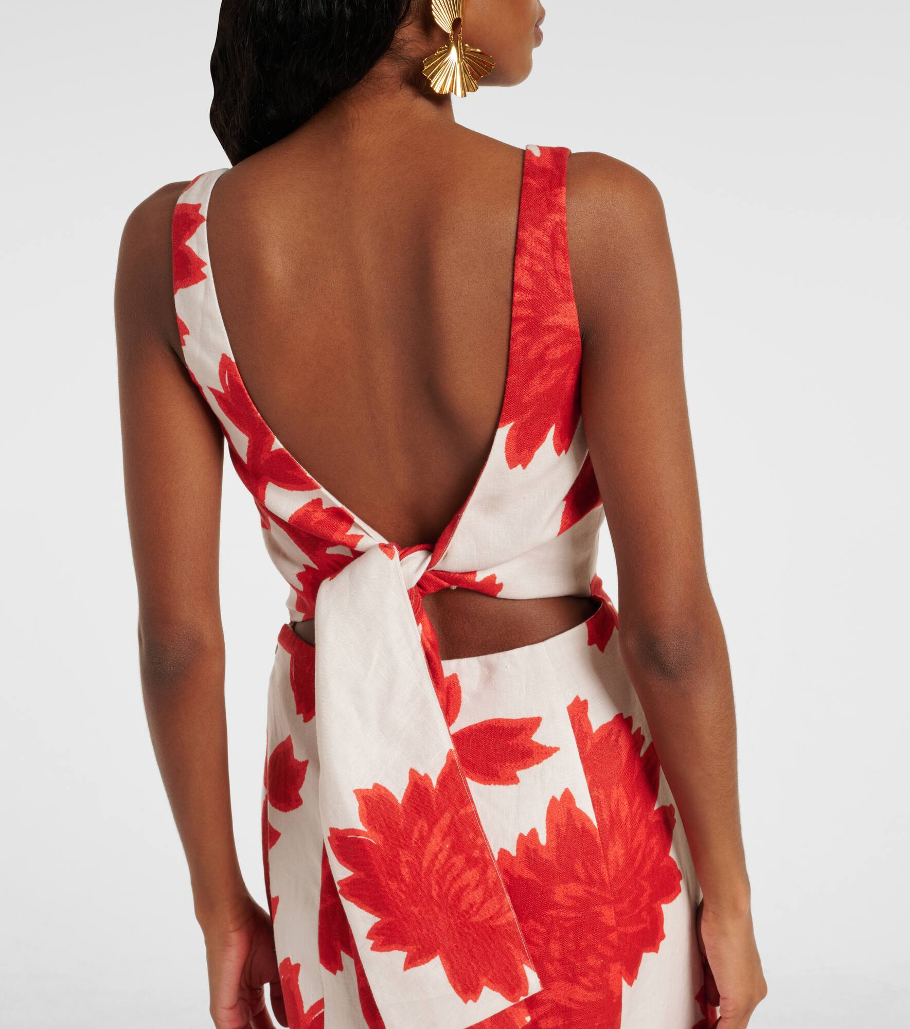 Floral linen maxi dress - 6