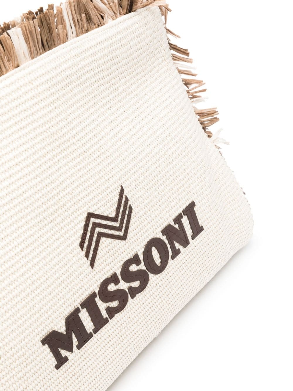 logo-appliquÃ© frayed tote bag - 7