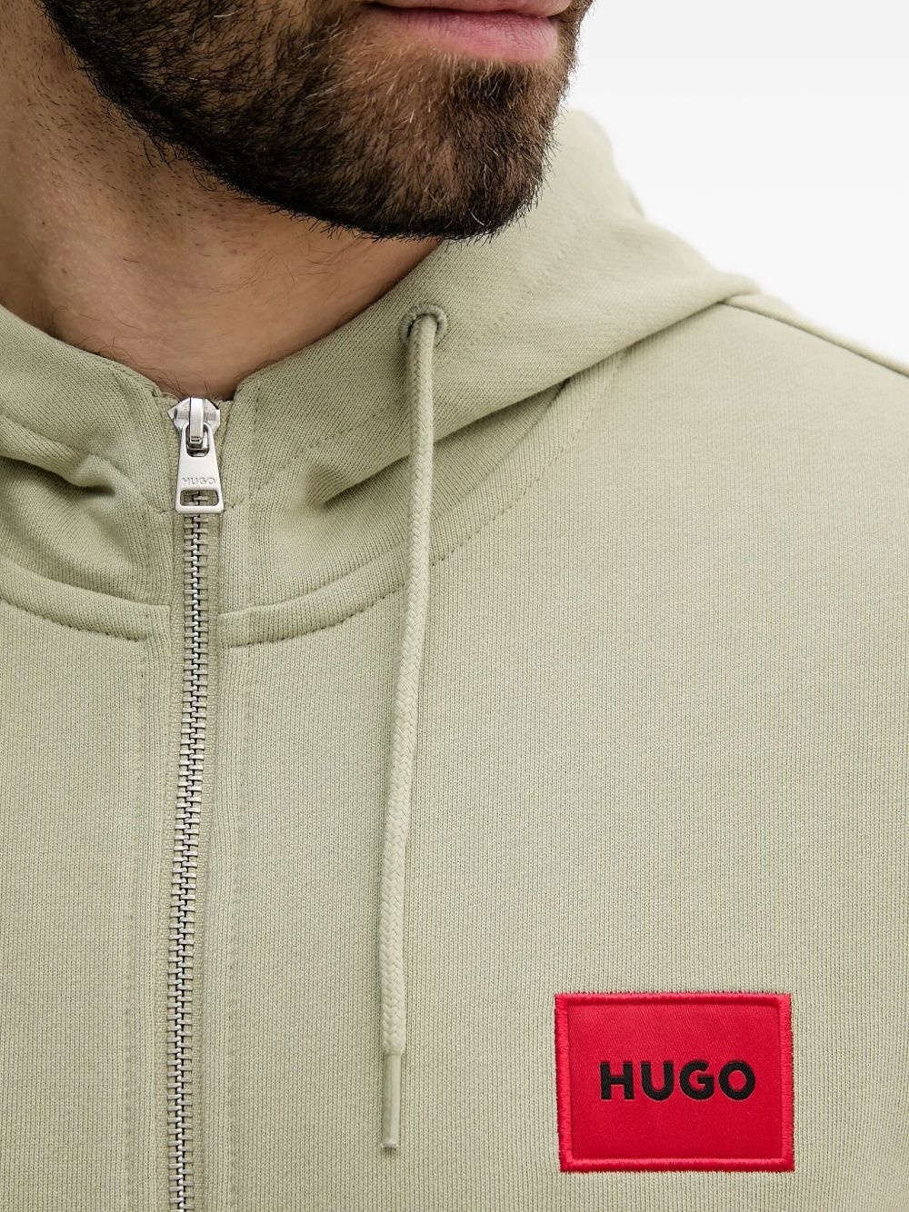 Daple logo-patch zip-up hoodie - 4