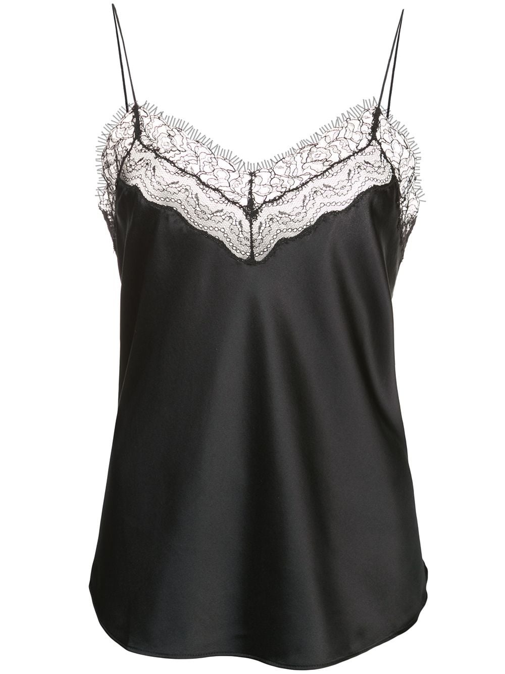 silk lace trim camisole - 1