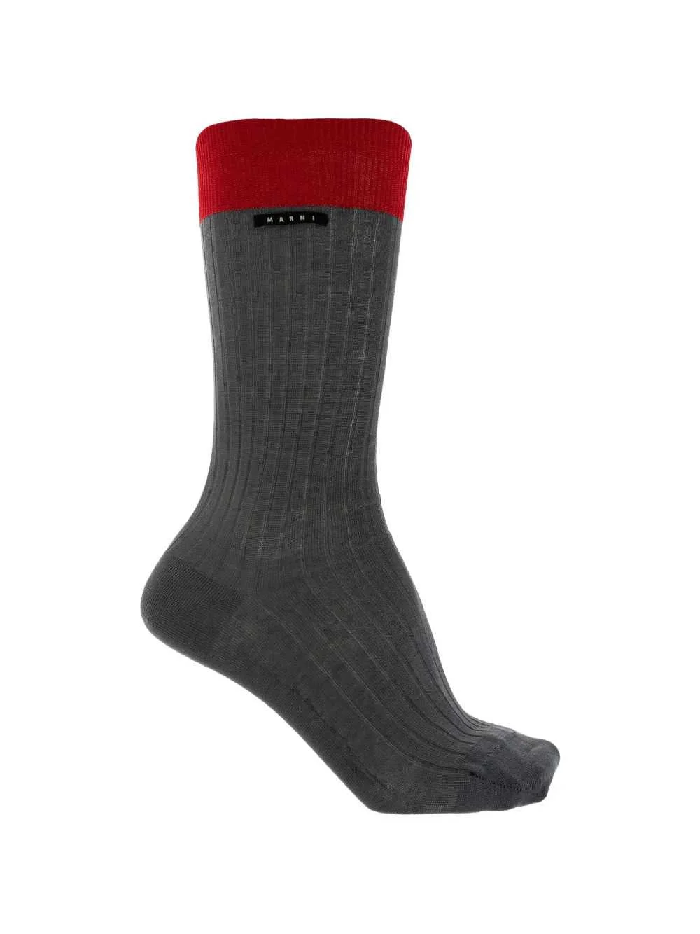 Marni Men Grey Cotton Socks With Contrasting Cuffs - 1