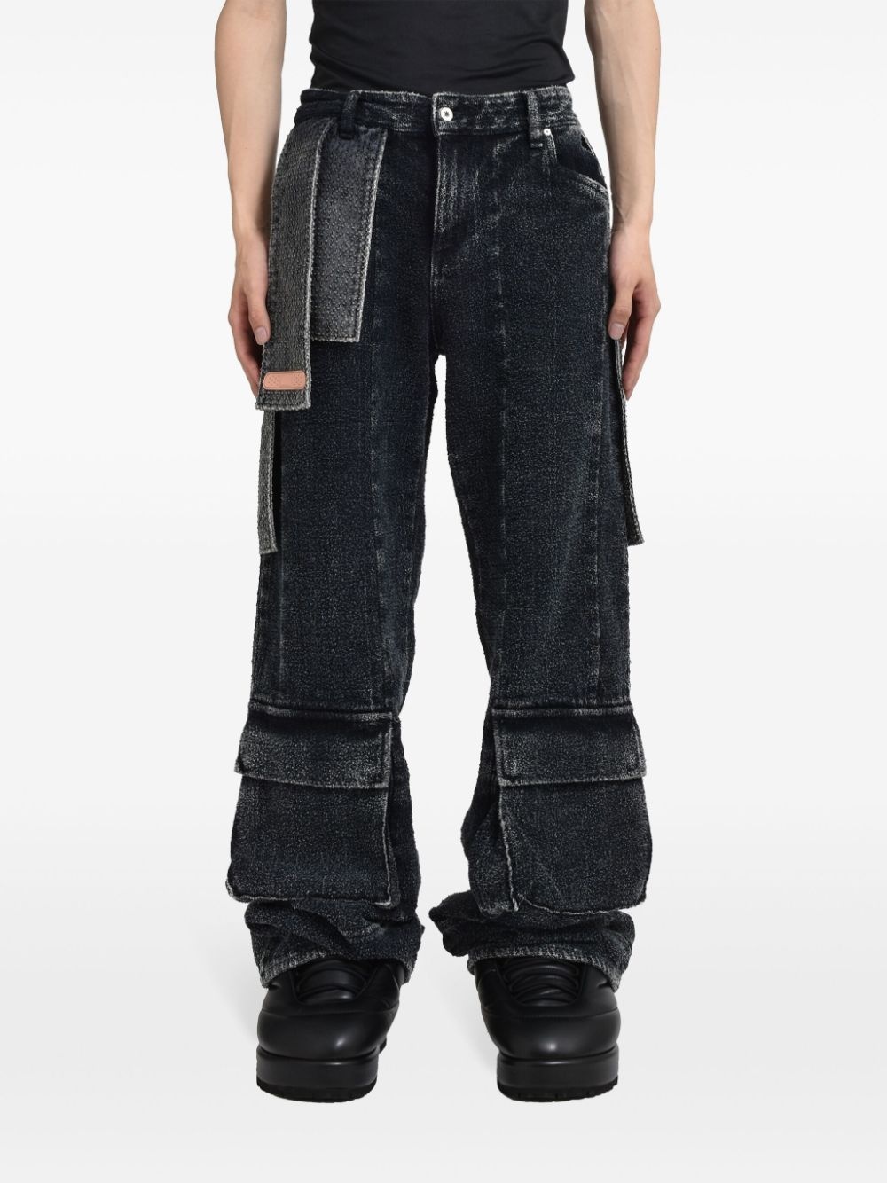 bouclé wide-leg jeans - 2