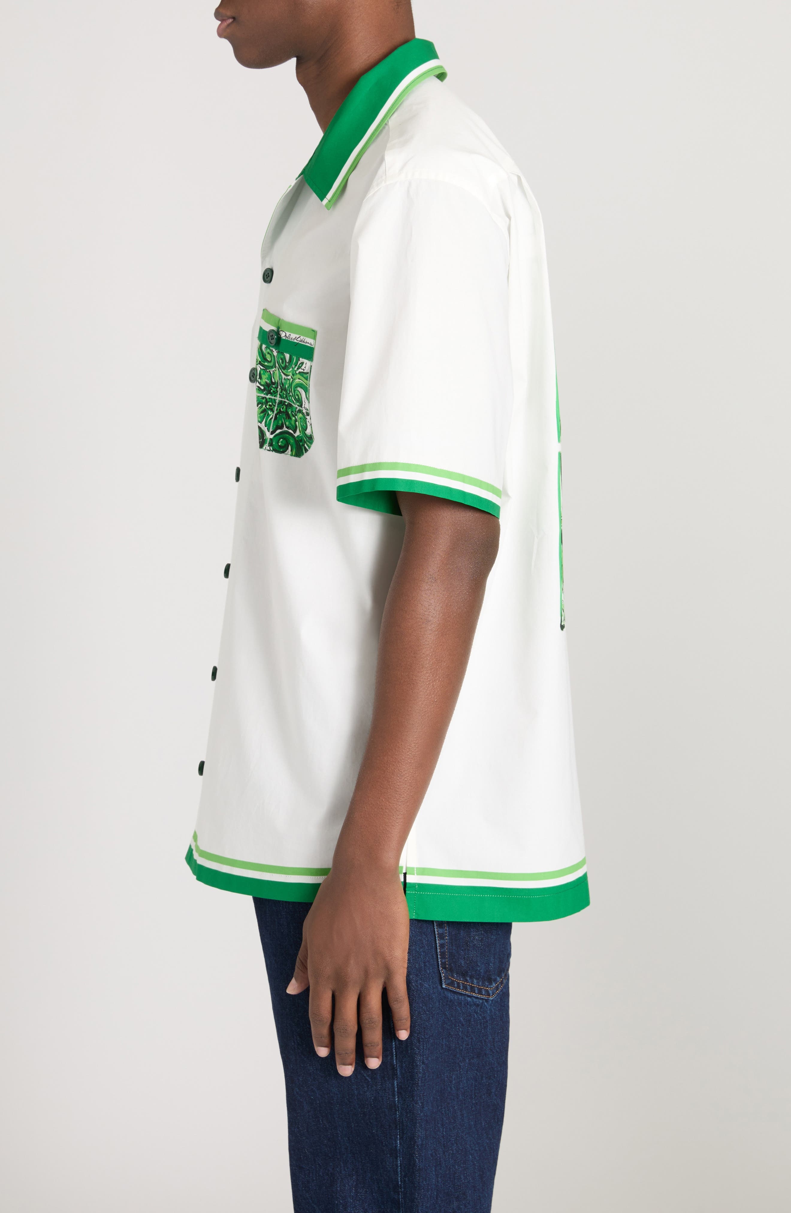 Majolica Cotton Camp Shirt - 4