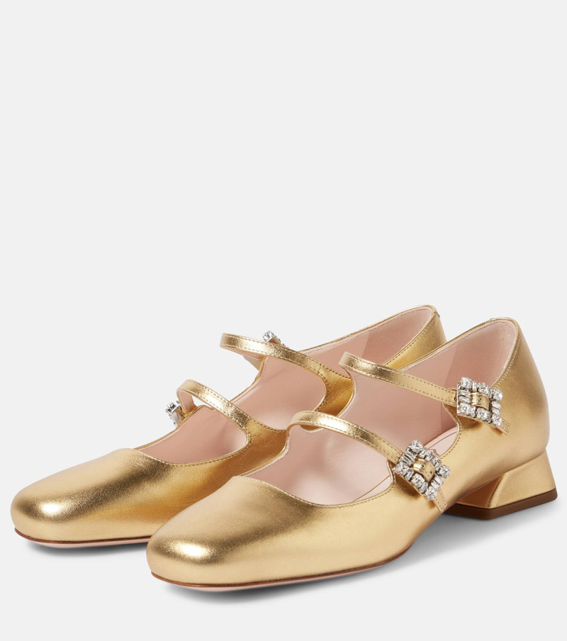 Très Vivier metallic leather Mary Jane pumps 5