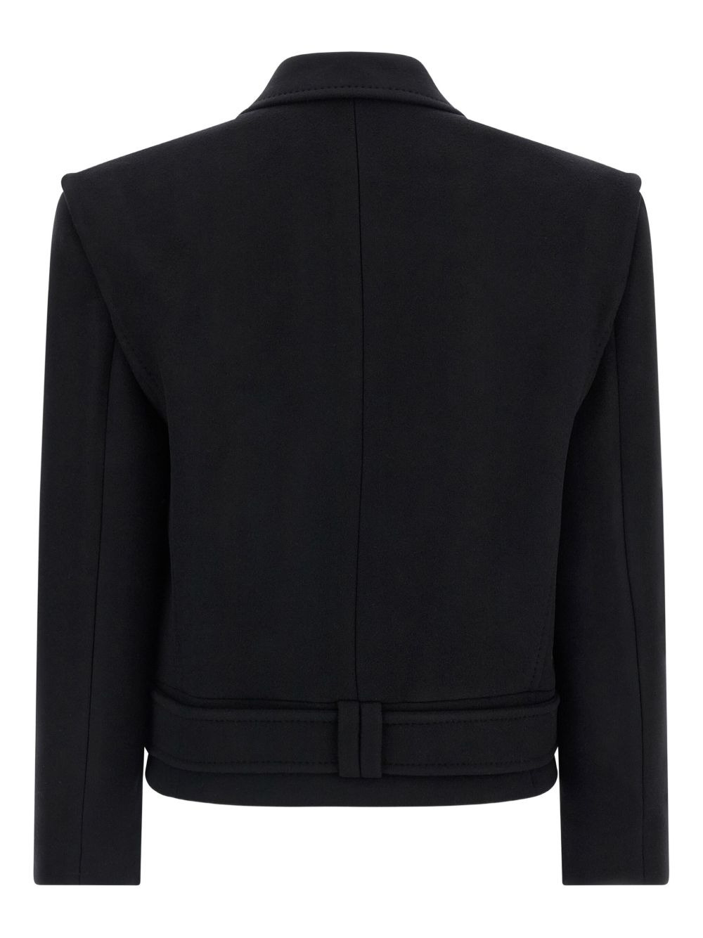 peak-lapel belted coat - 2