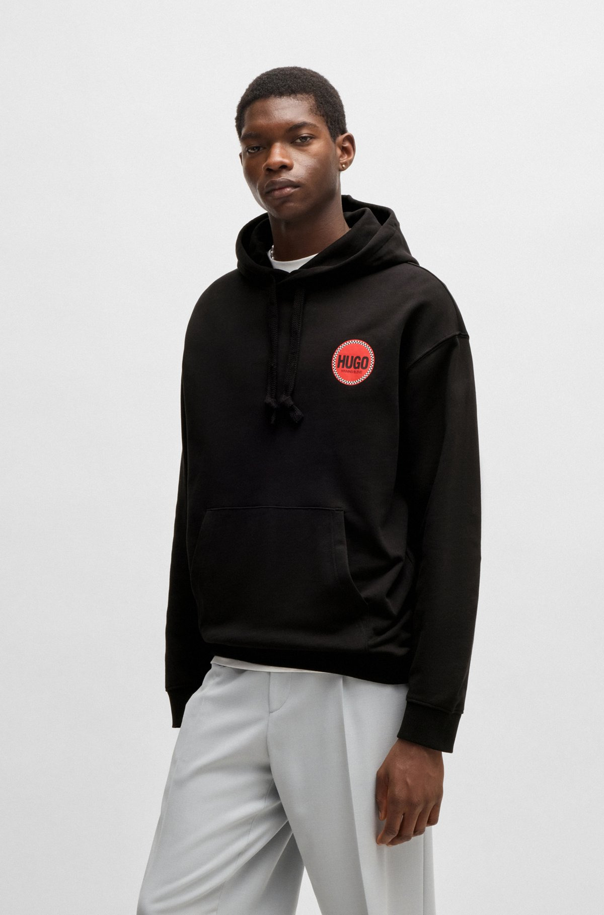 COTTON-TERRY RELAXED-FIT HOODIE WITH LOGO PRINTS - 2