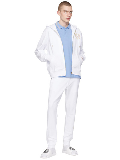 VERSACE JEANS COUTURE White V-Emblem Hoodie outlook