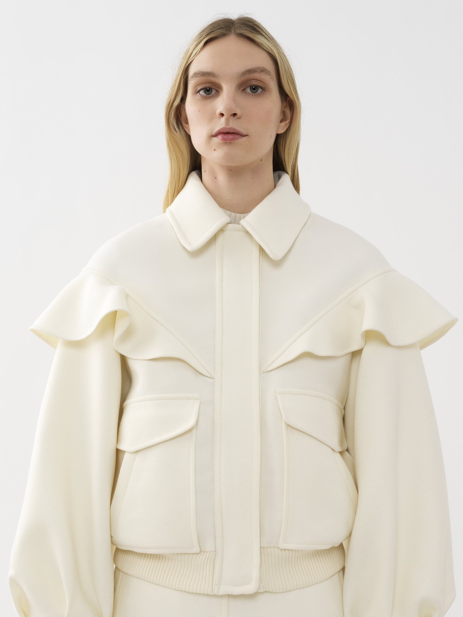 RUFFLED BOMBER JACKET - 6