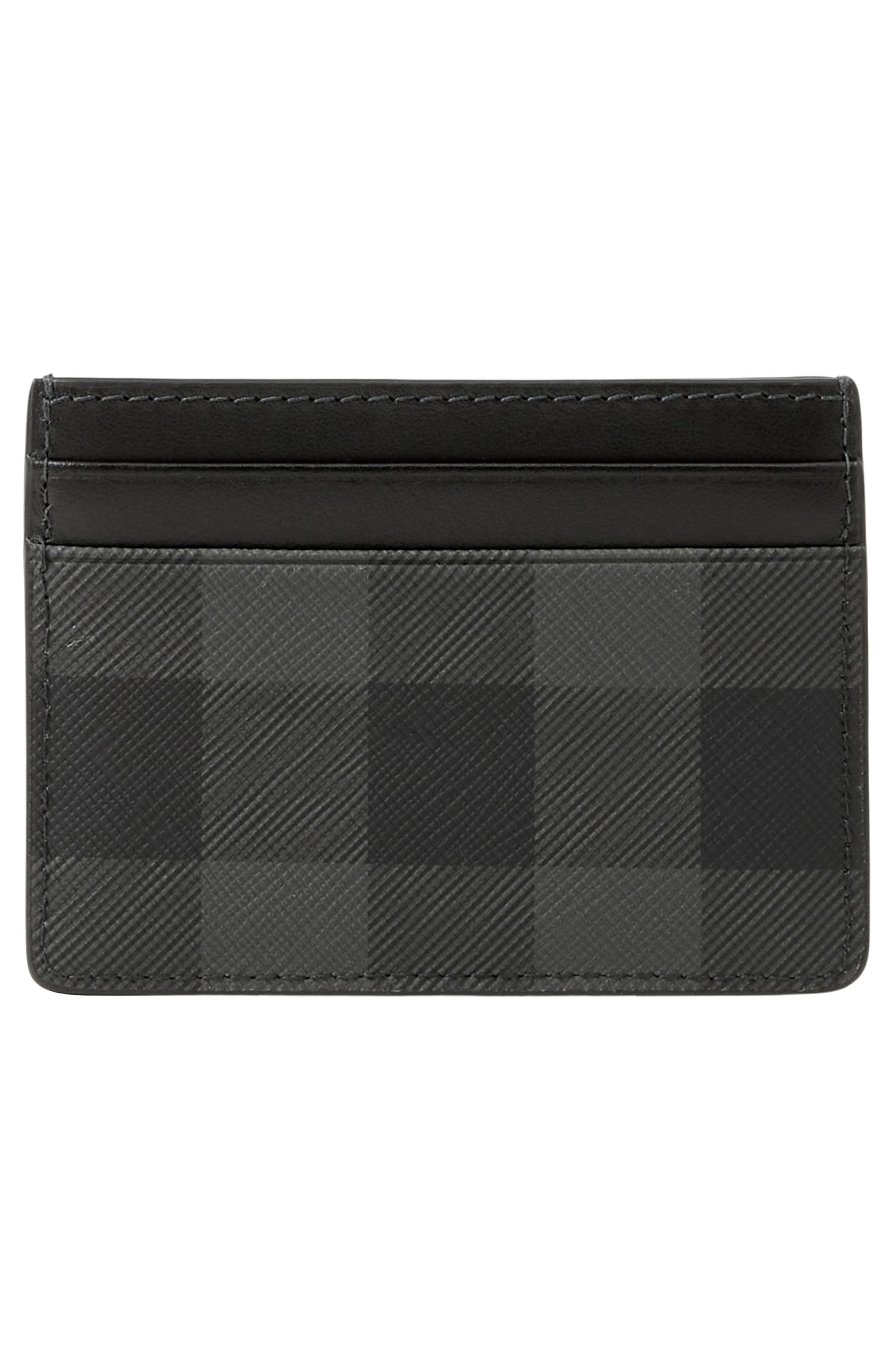 burberry Sandon Check Card Case in Charcoal at Nordstrom - 3