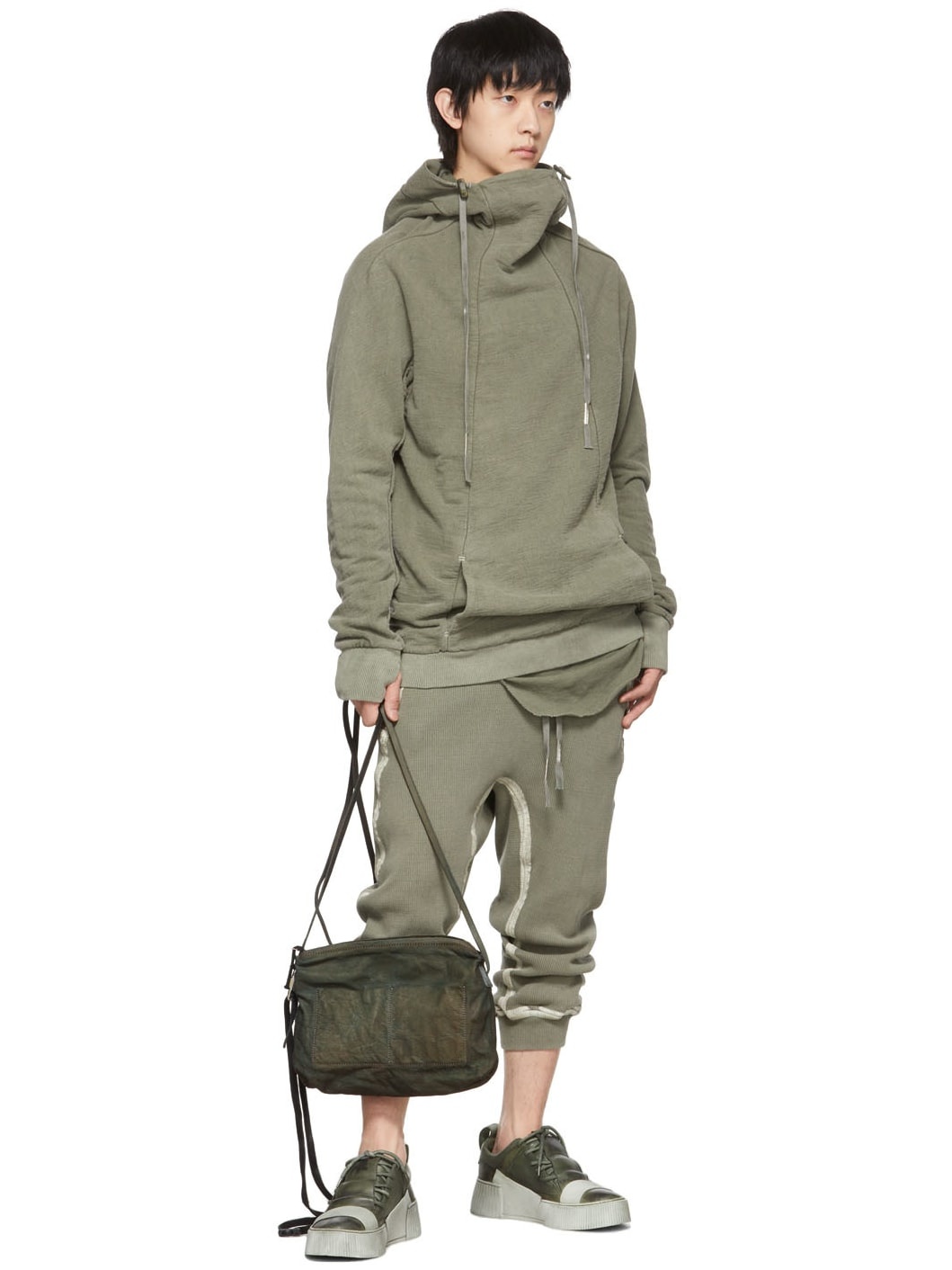 SSENSE Exclusive Khaki Cotton Hoodie - 4
