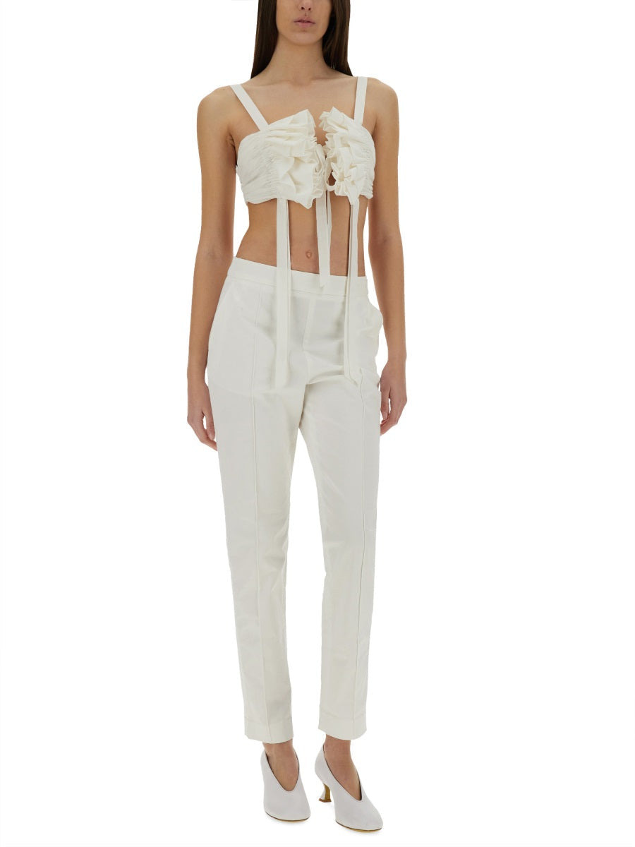 Moschino Women Cotton And Silk Voile Crop Top - 2