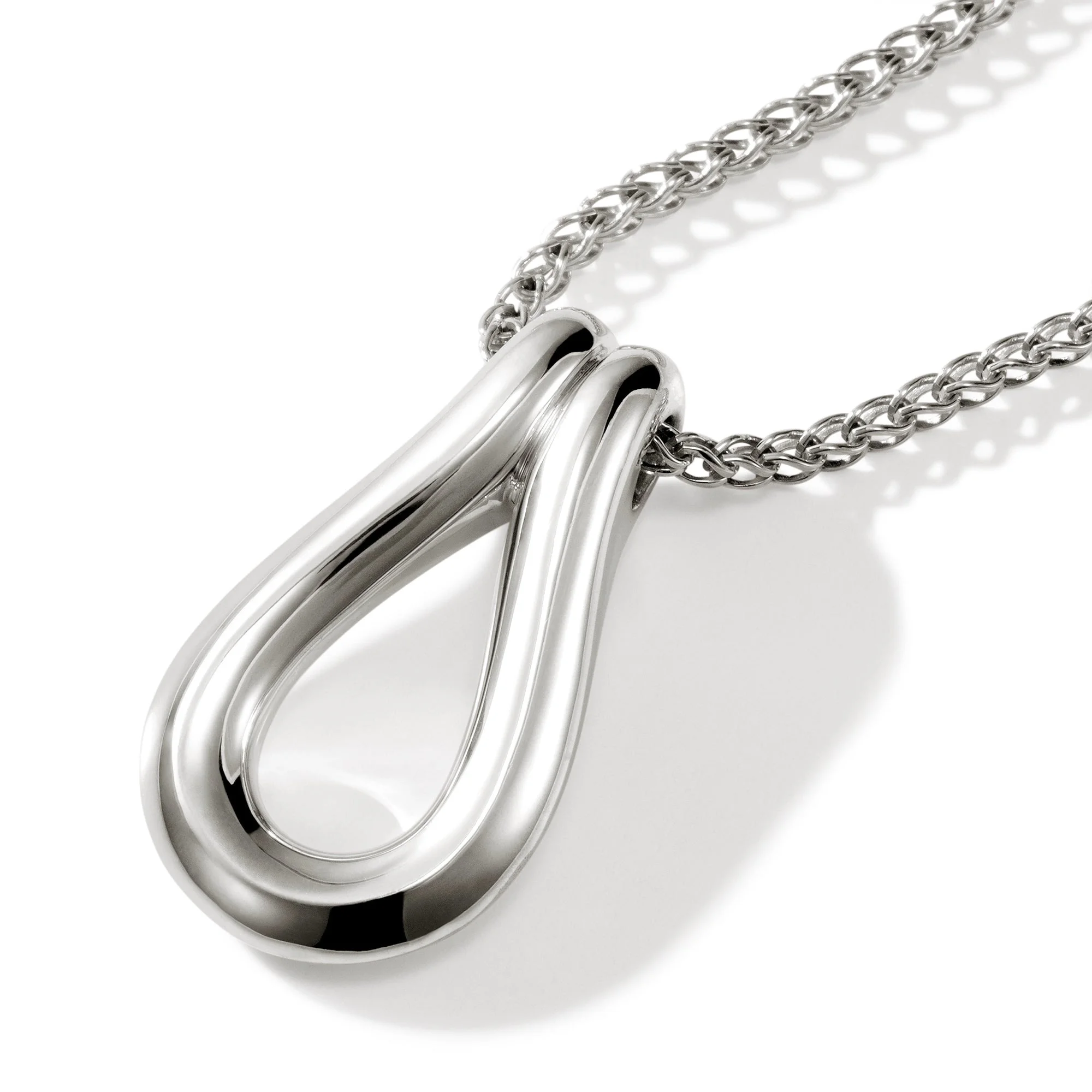 Surf Pendant Necklace, Sterling Silver - 1